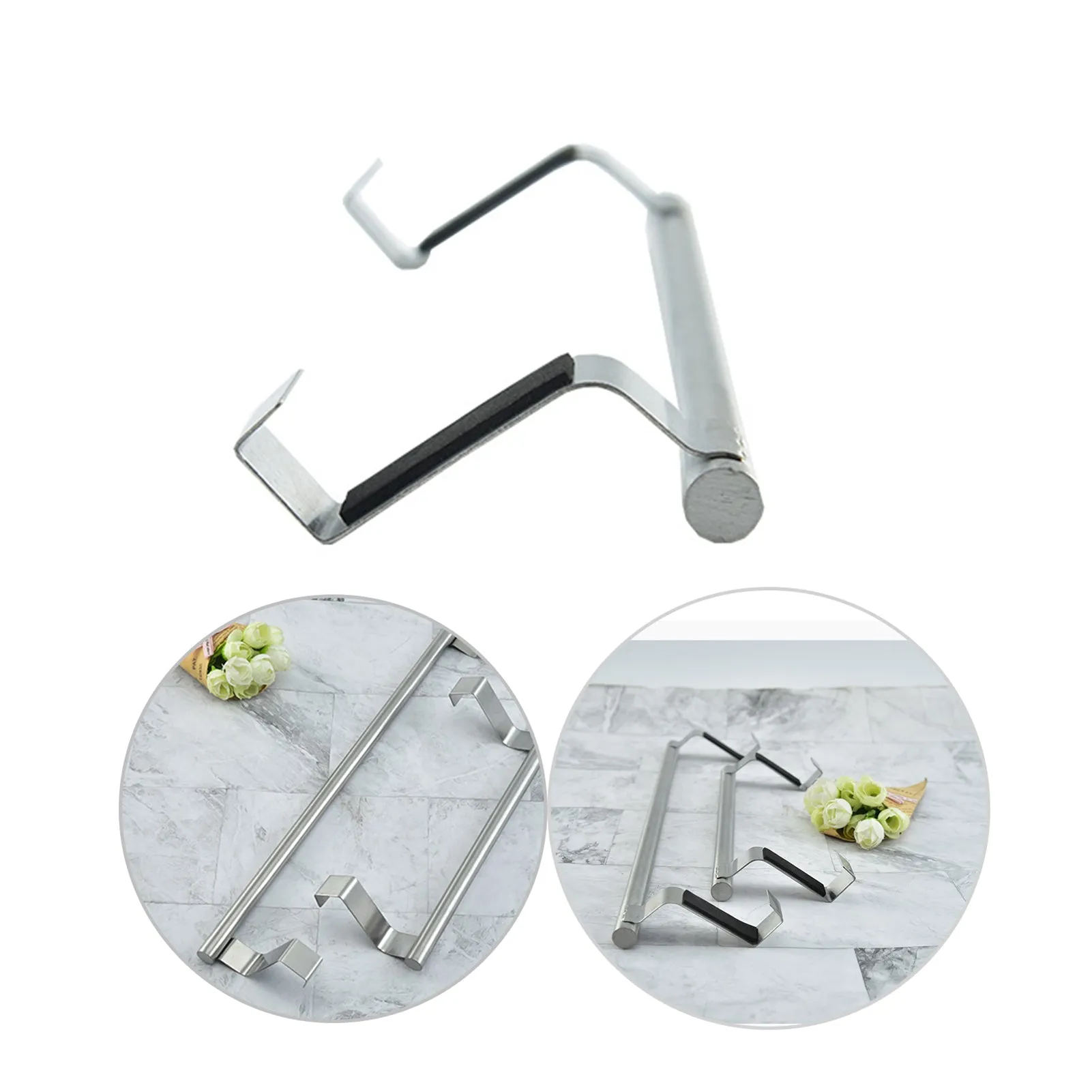 2 Pcs Stainless Steel Single Rod Towel Rack