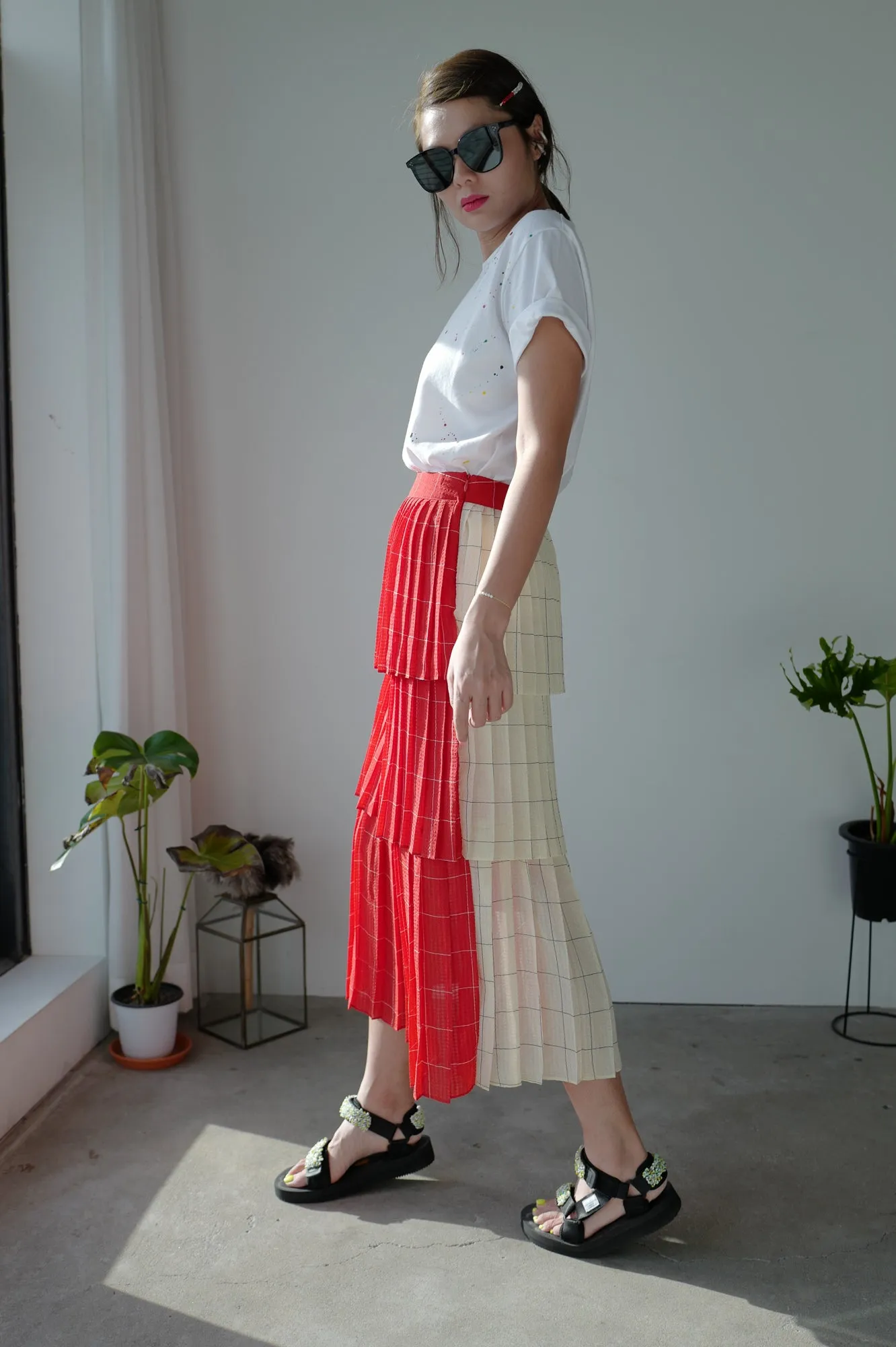 2 Tones Pleated Maxi Skirt *BEST BUY*