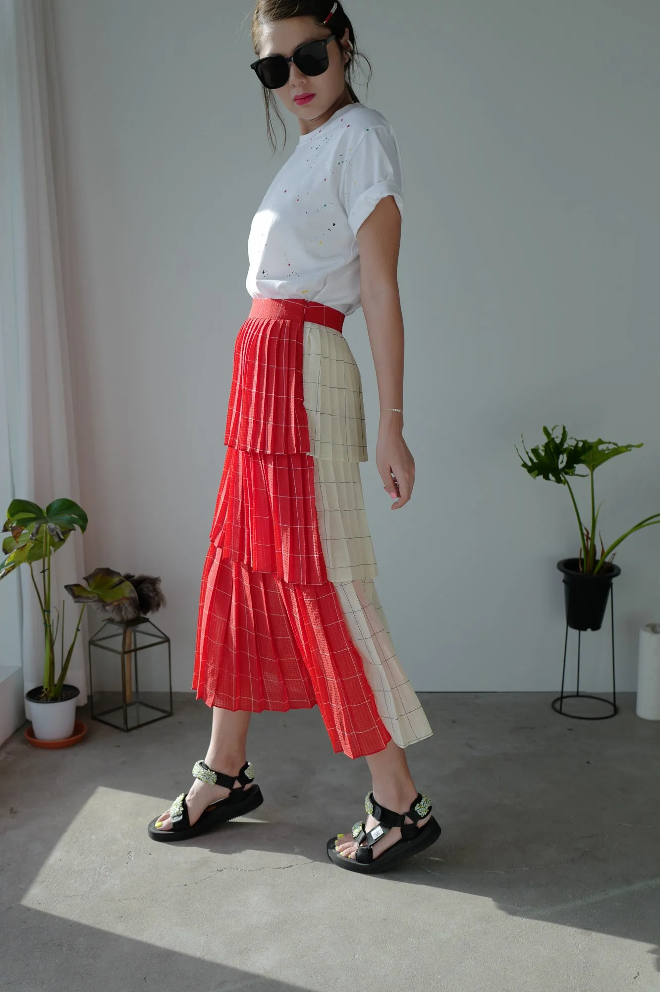 2 Tones Pleated Maxi Skirt *BEST BUY*