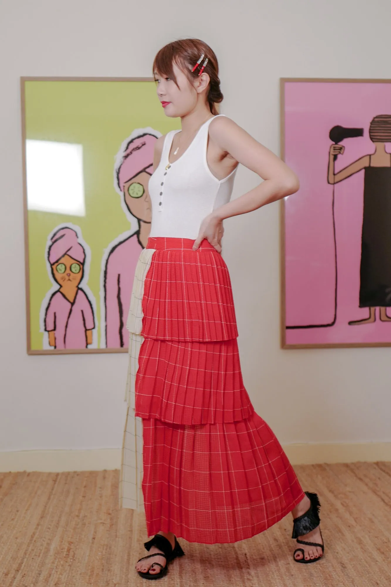 2 Tones Pleated Maxi Skirt *BEST BUY*