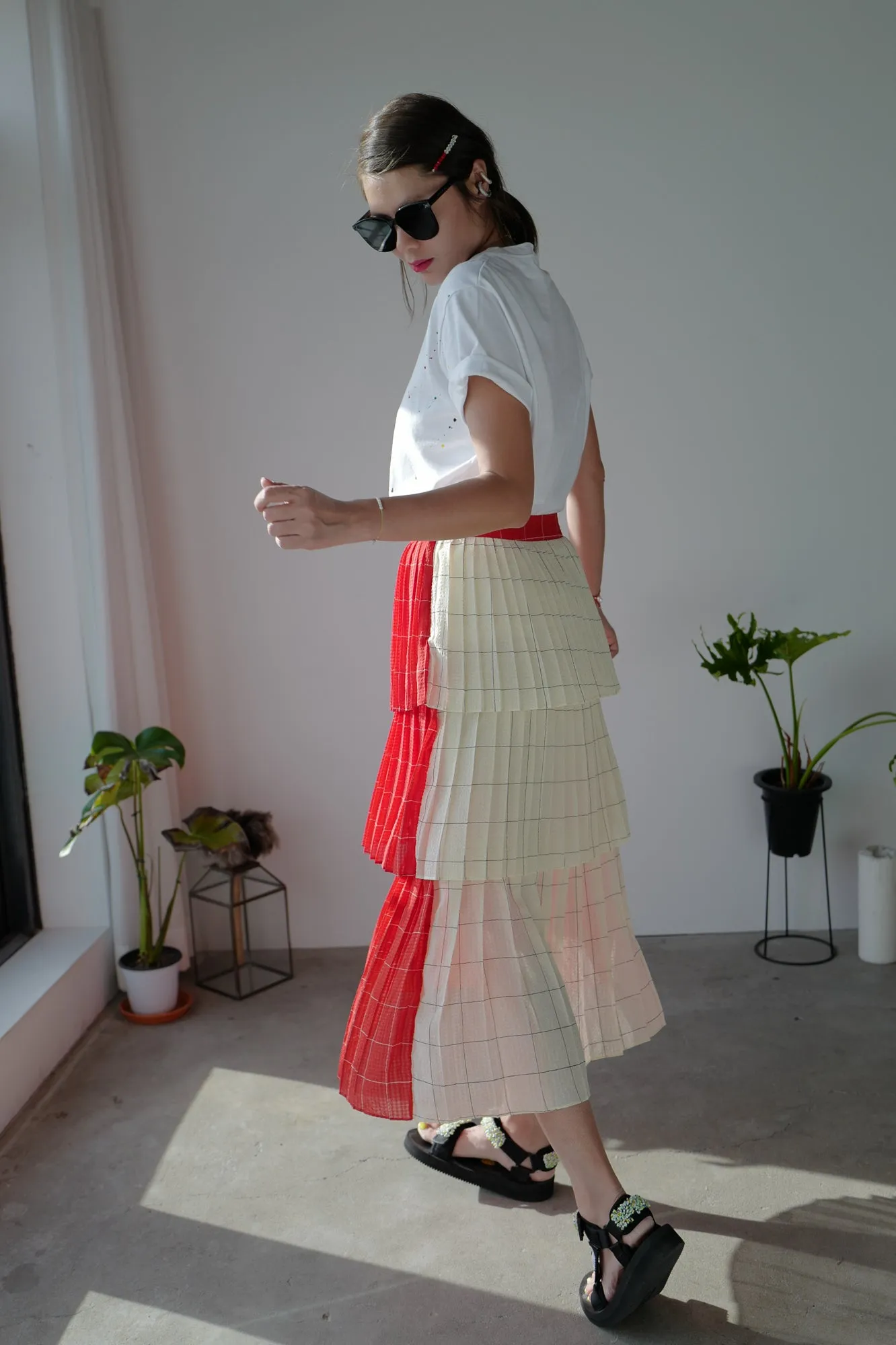 2 Tones Pleated Maxi Skirt *BEST BUY*