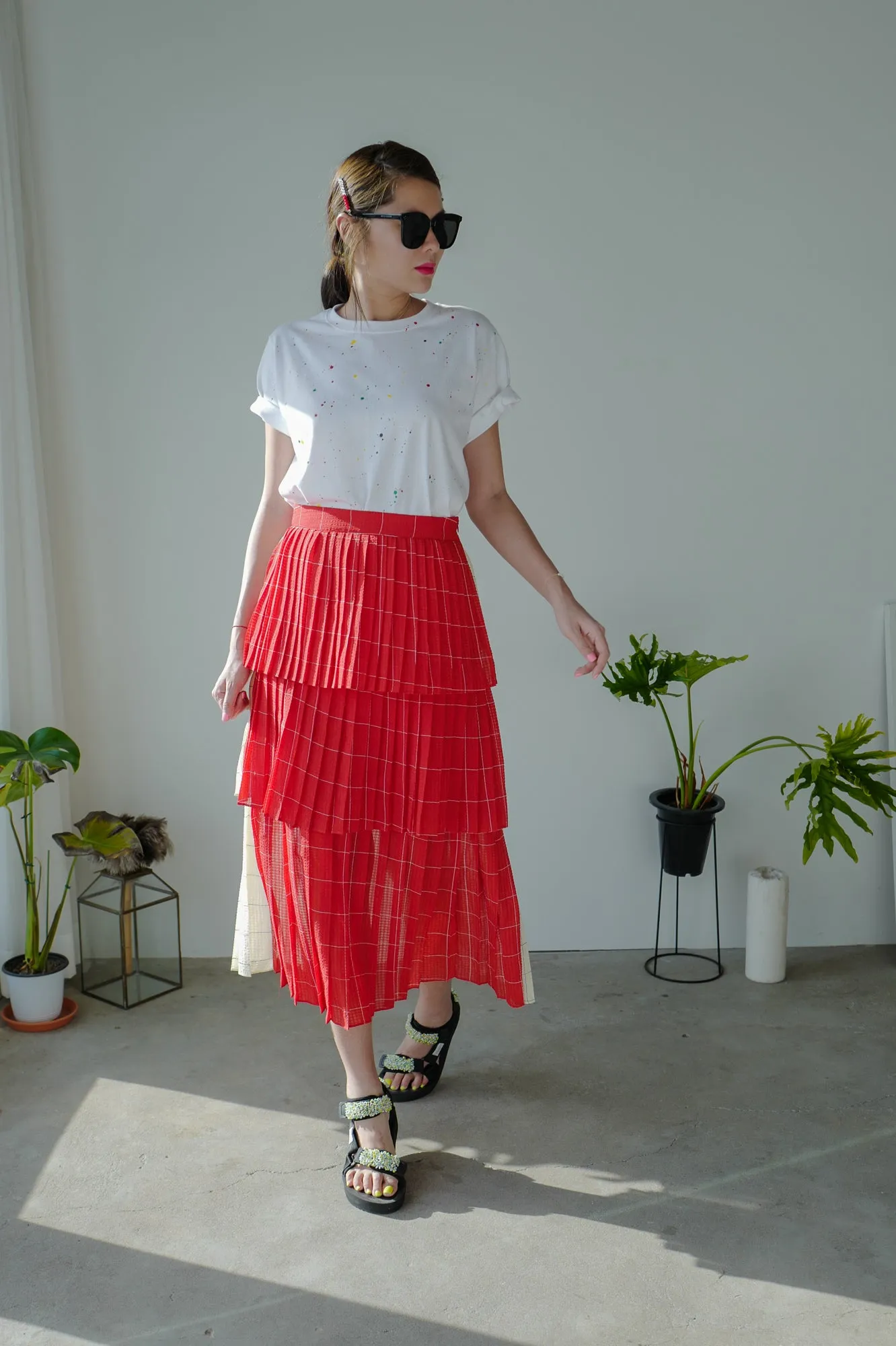 2 Tones Pleated Maxi Skirt *BEST BUY*