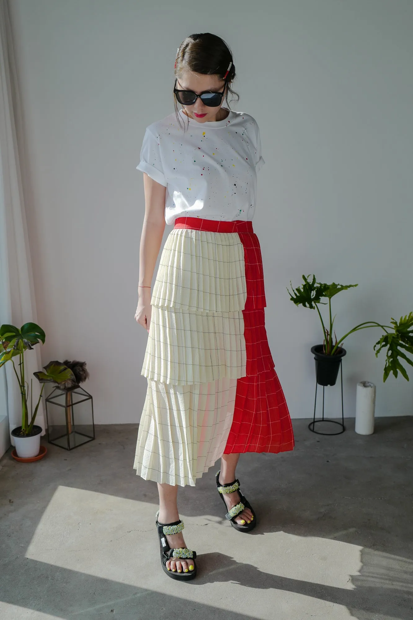 2 Tones Pleated Maxi Skirt *BEST BUY*