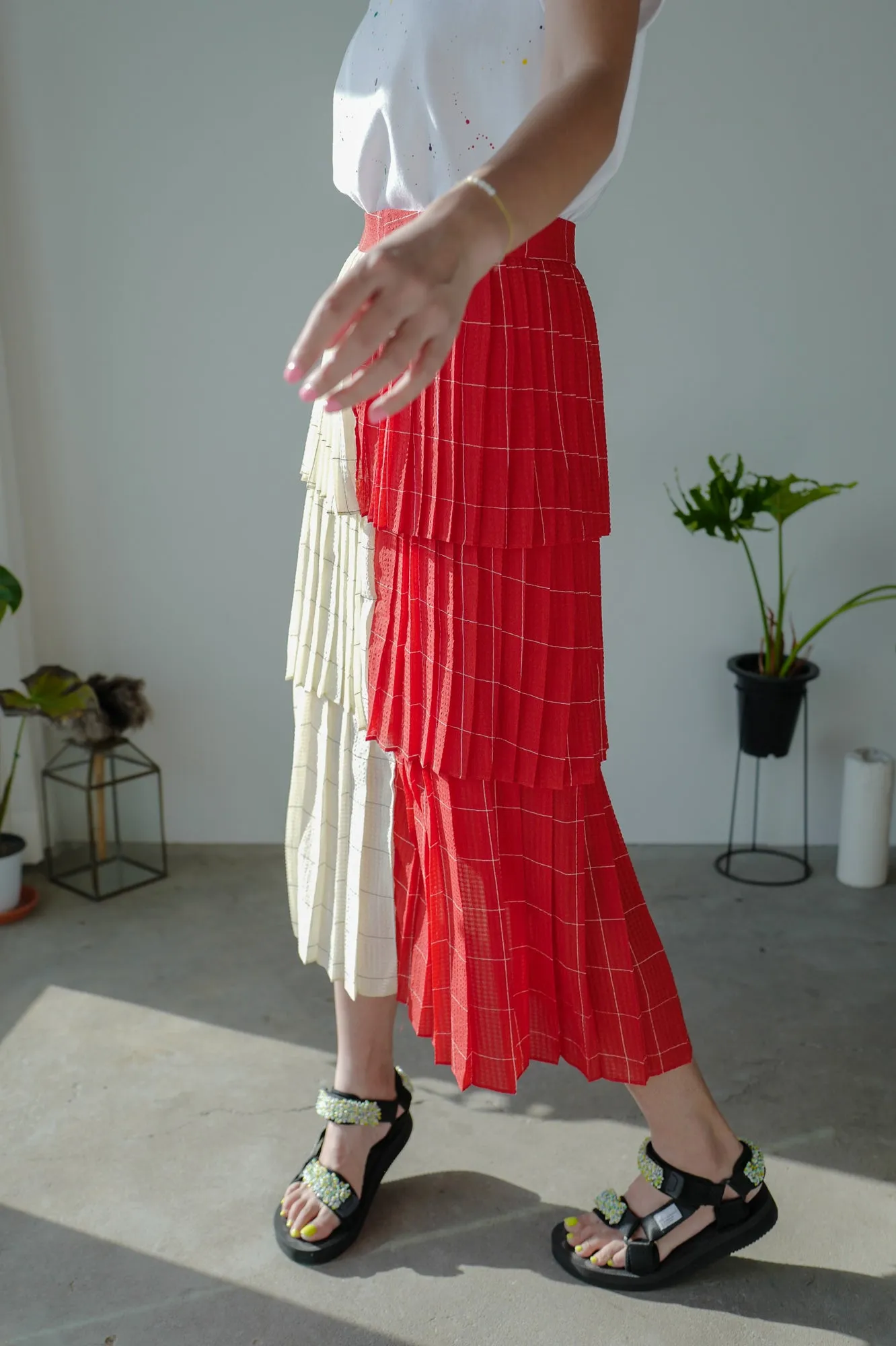 2 Tones Pleated Maxi Skirt *BEST BUY*