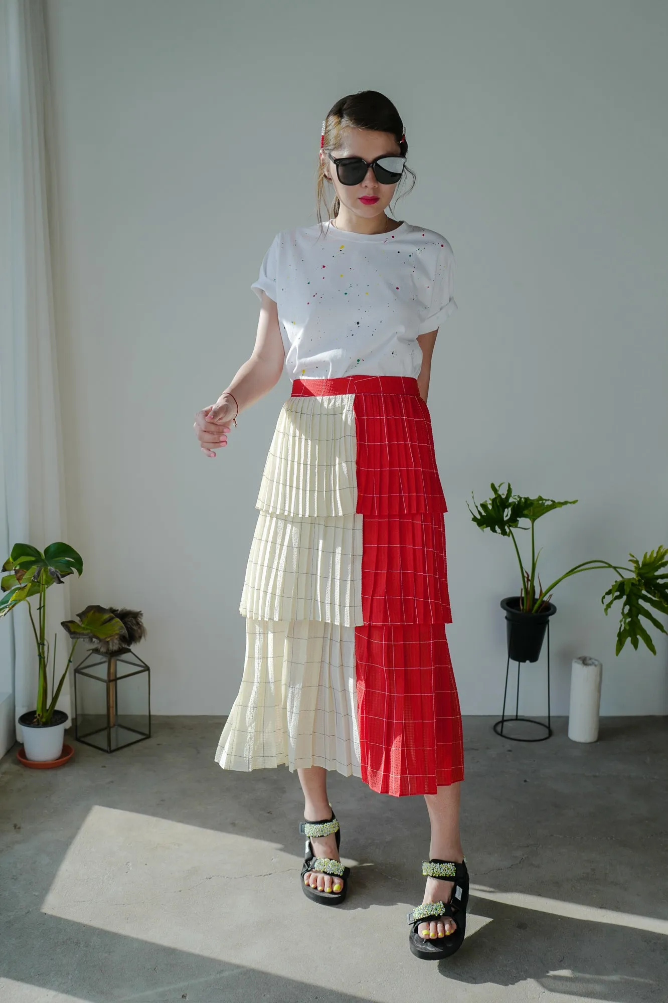 2 Tones Pleated Maxi Skirt *BEST BUY*