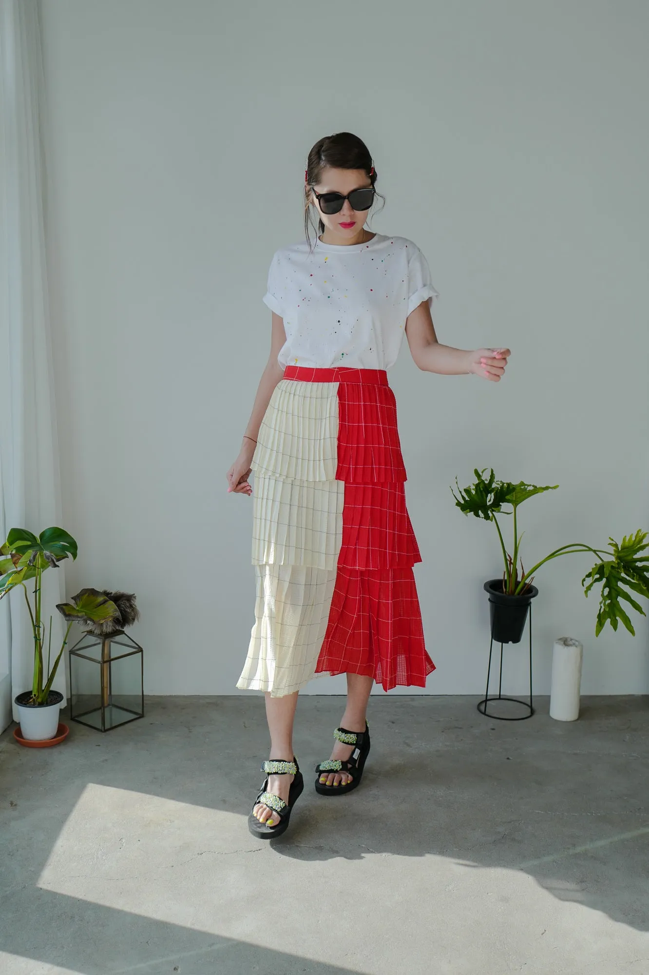 2 Tones Pleated Maxi Skirt *BEST BUY*