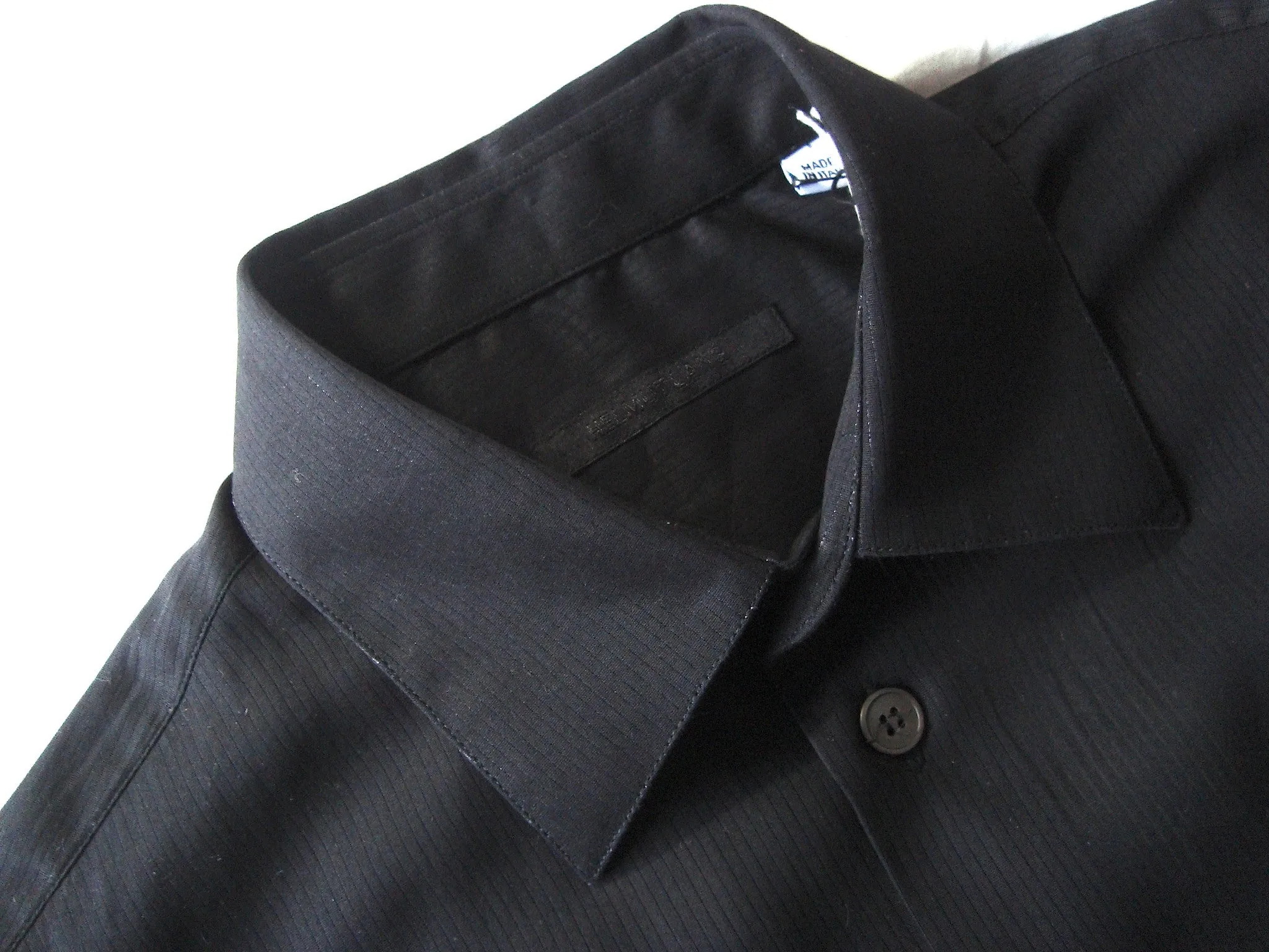 2005 Fine Transparent Stripe Cotton Slim Shirt with French Cuffs