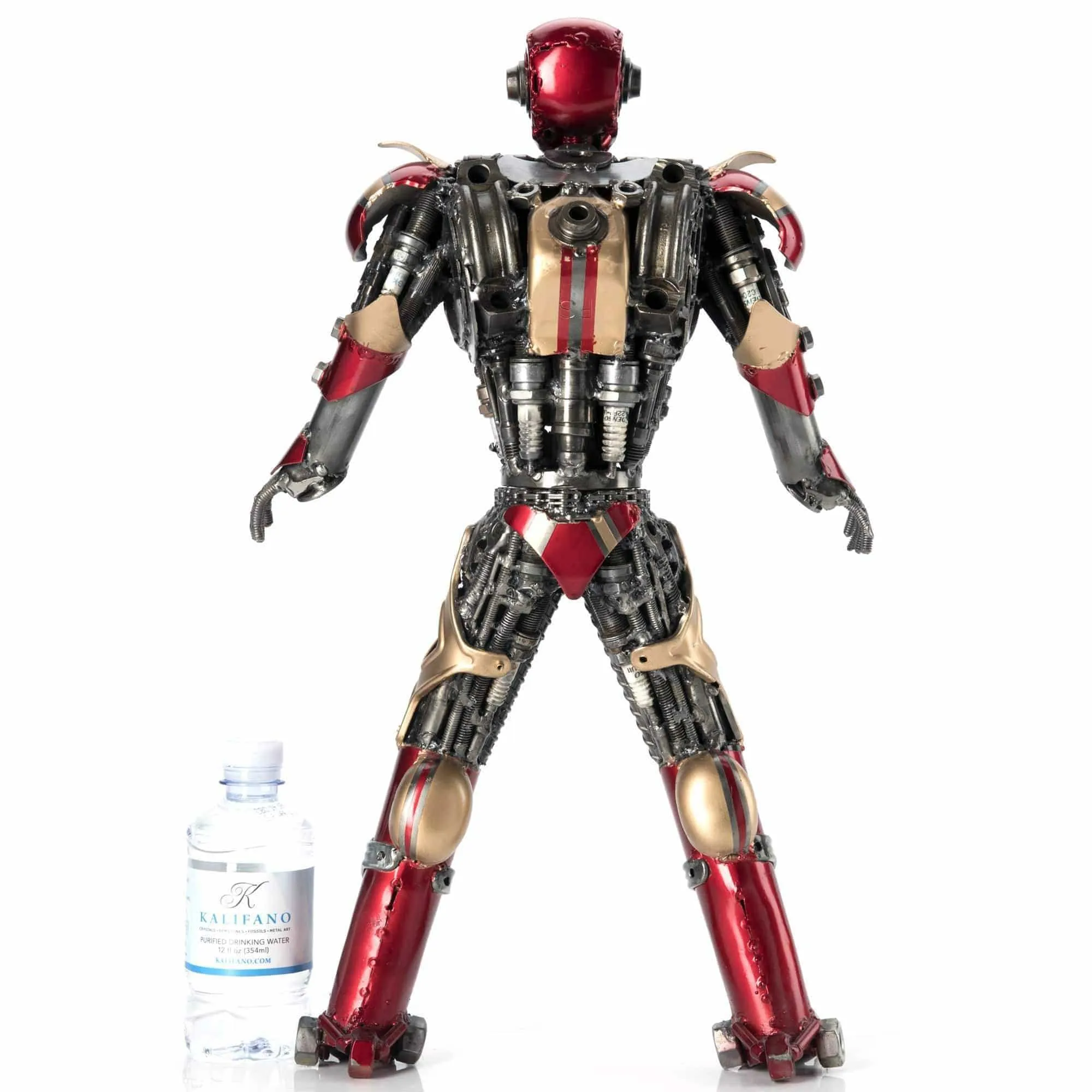 20" Red Iron Man Inspired Recycled Metal Sculpture