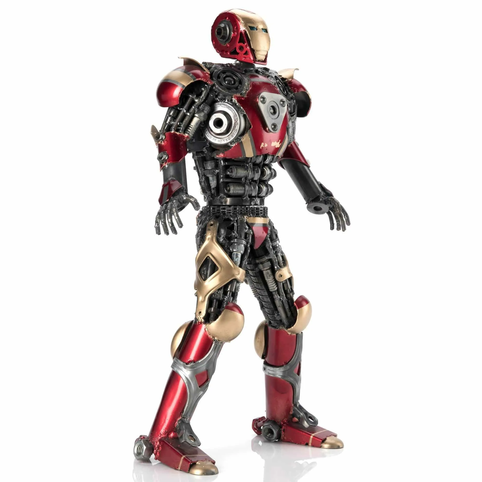 20" Red Iron Man Inspired Recycled Metal Sculpture