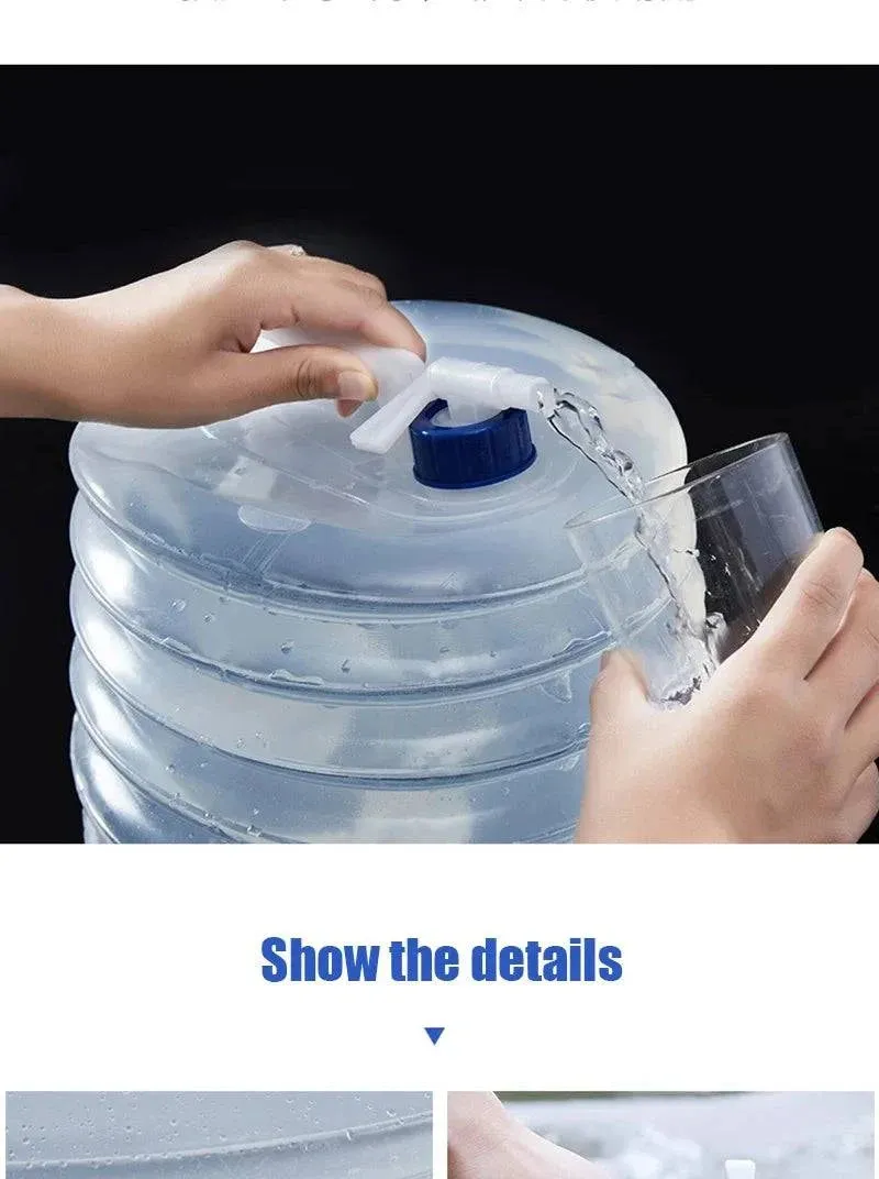 5-15L Capacity Car Collapsible Outdoor Water Bucket Portable Driving Water Tank Container Faucet Ведро For Camping Picnic H