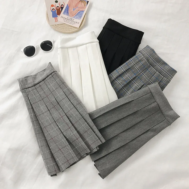 5 COLORS PLAID PLEATED SKIRT BY61144