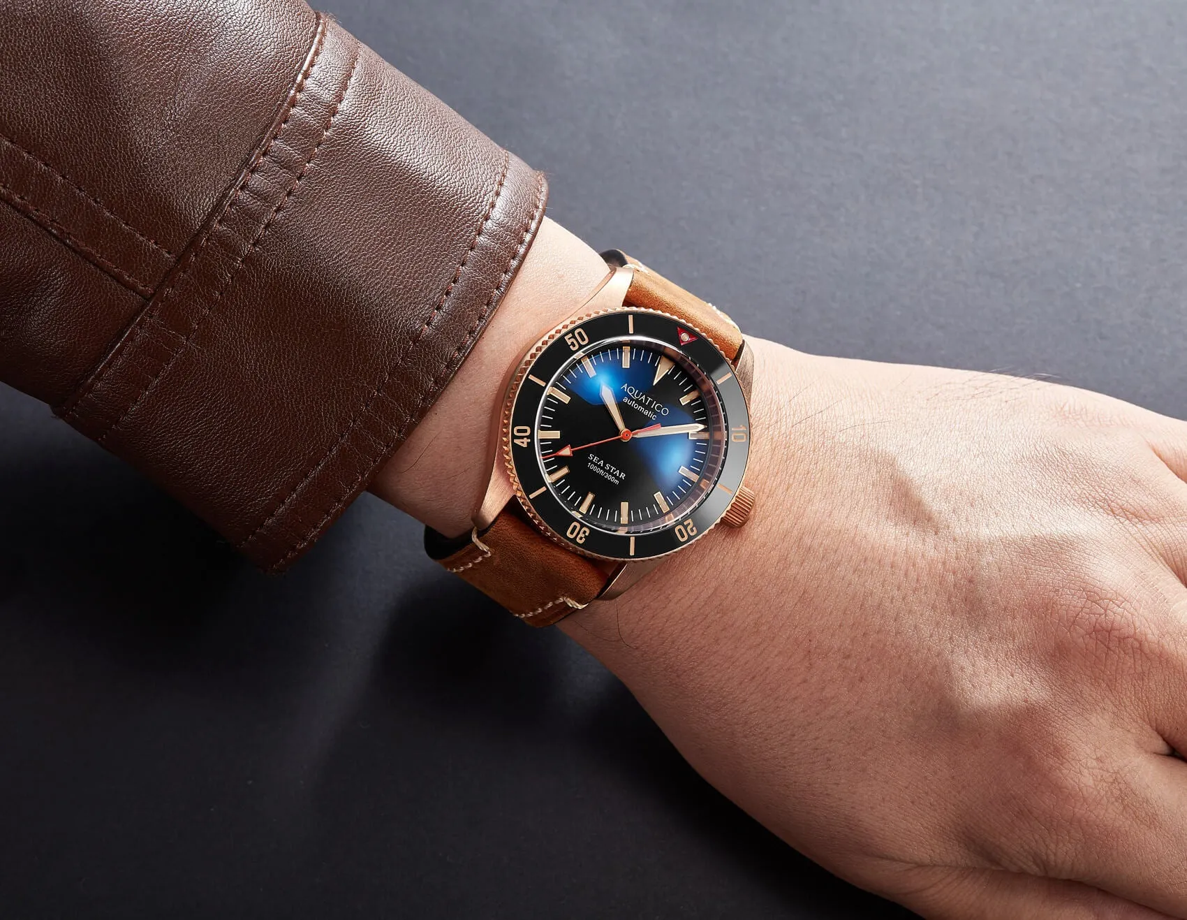 Aquatico Bronze Sea Star Black Ceramic Bezel No Date