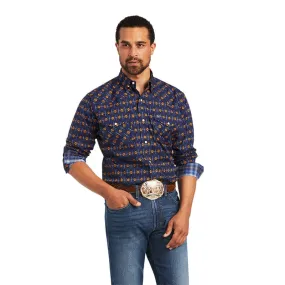 Ariat Men's Relentless Steeled Peacoat Stretch Classic Fit Snap Long Sleeve Shirt 10040709