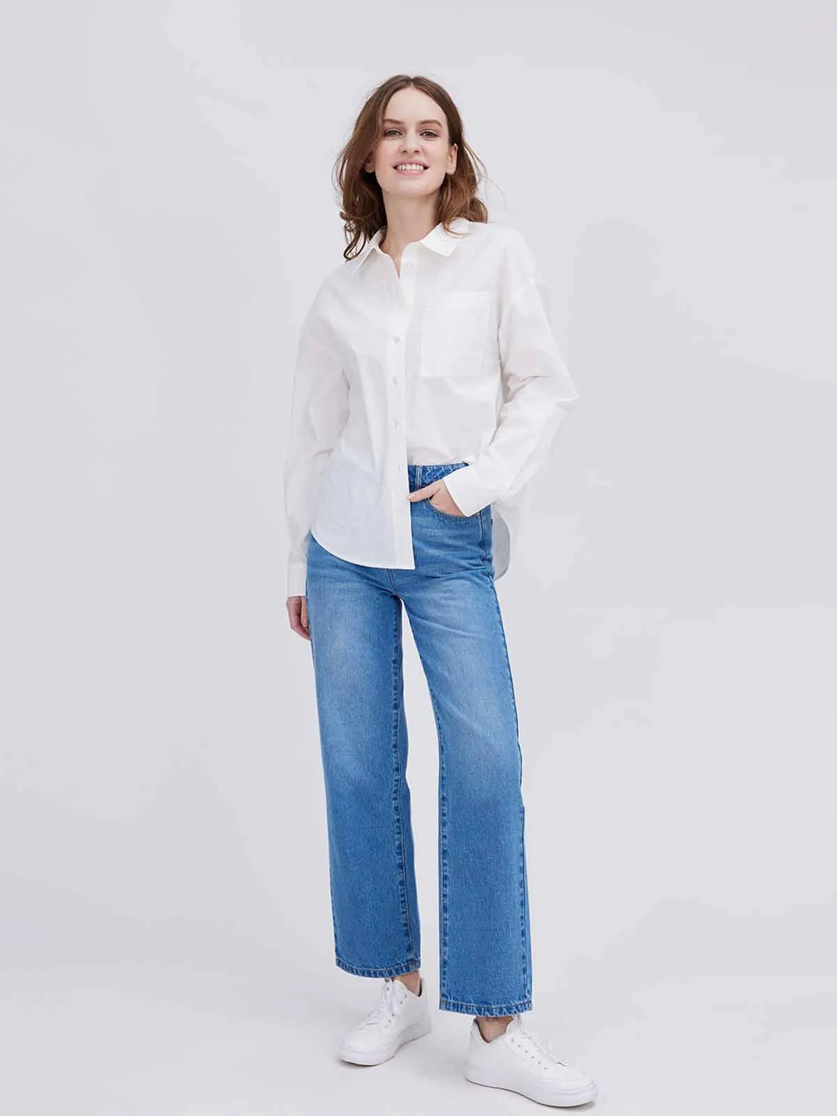 ASOBIO Classic Mid-Rise Straight Leg Jeans