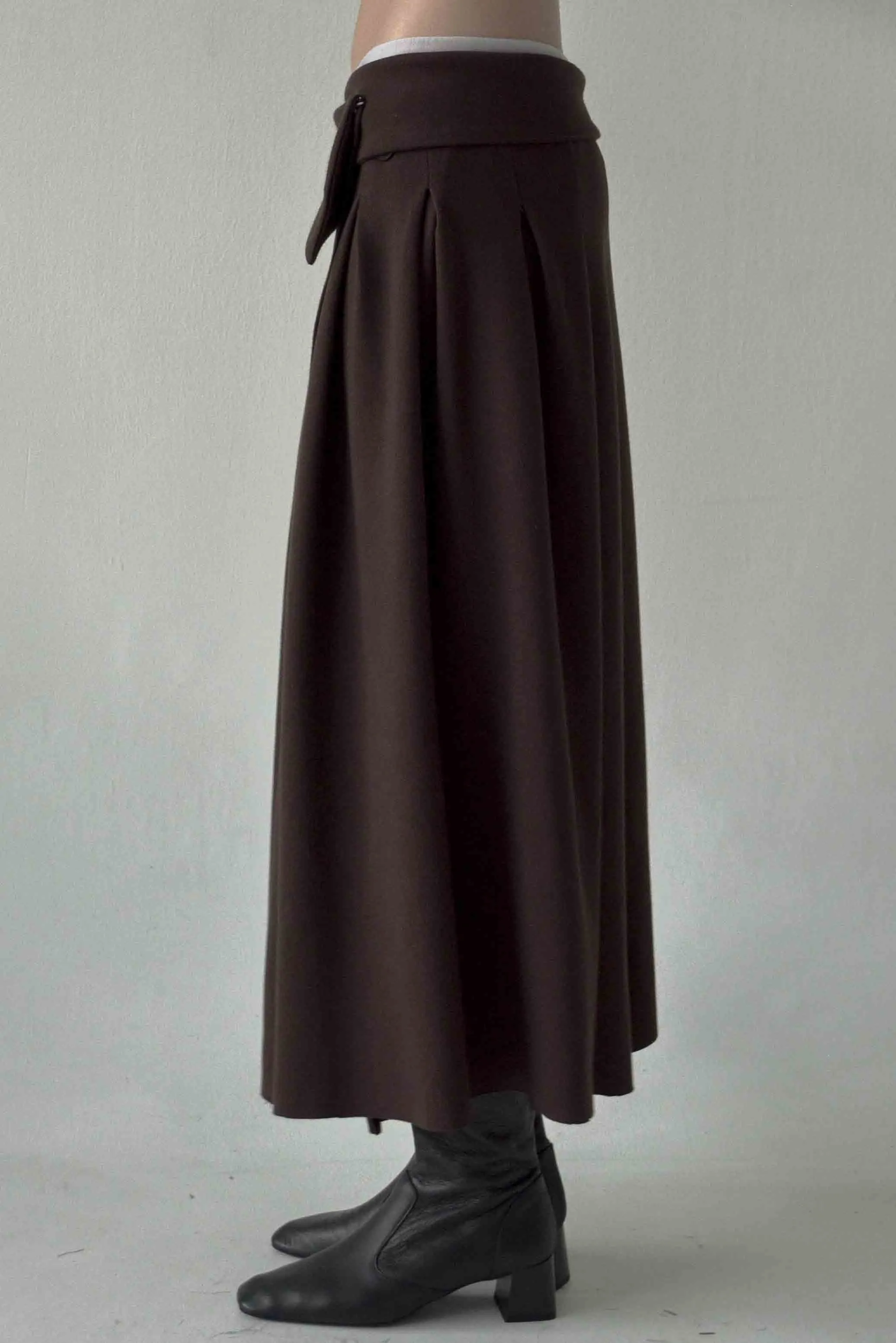 Barra Pleated Skirt Brown Grey