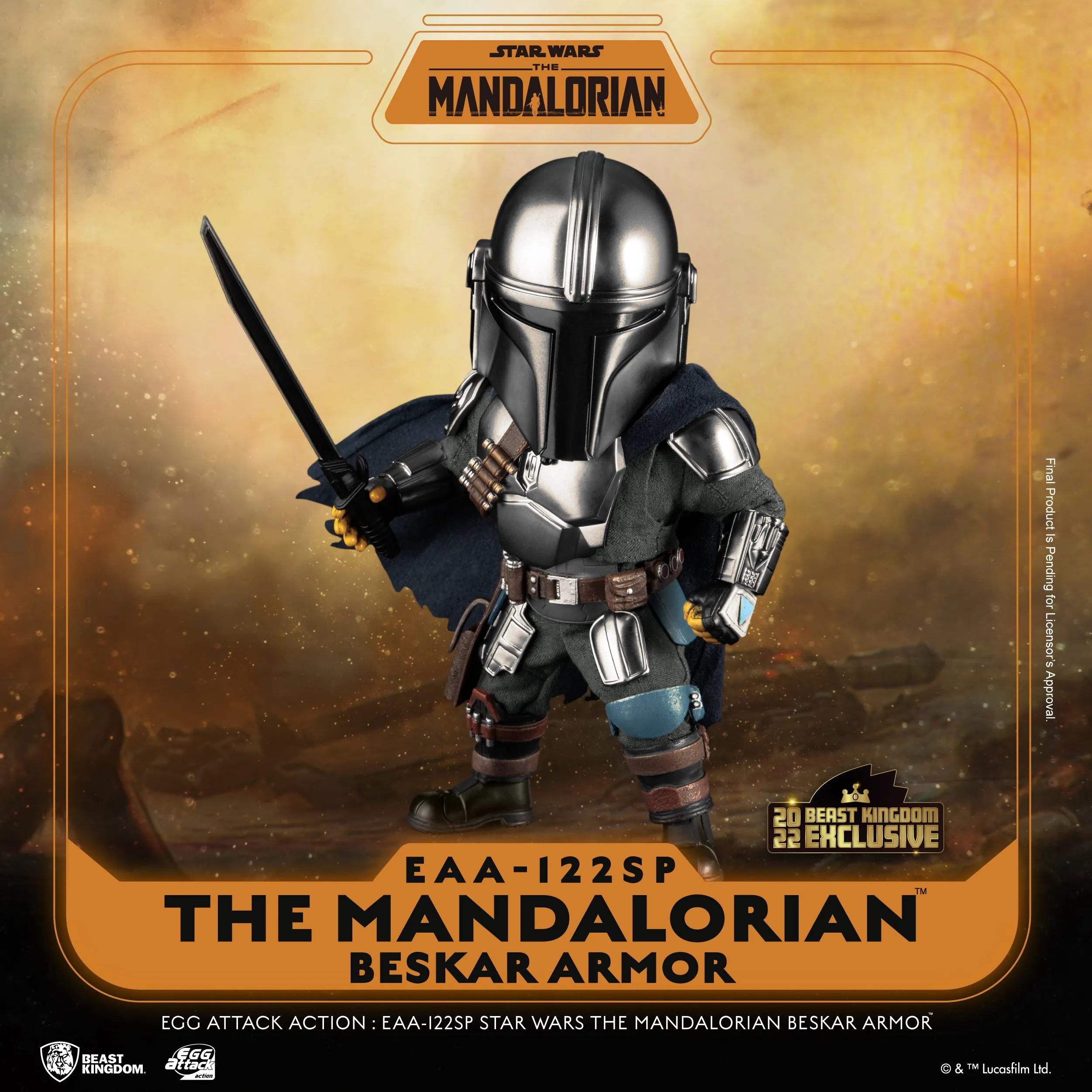 Beast Kingdom EAA-122SP STAR WARS The Mandalorain Beskar Armor Egg Attack Action Figure