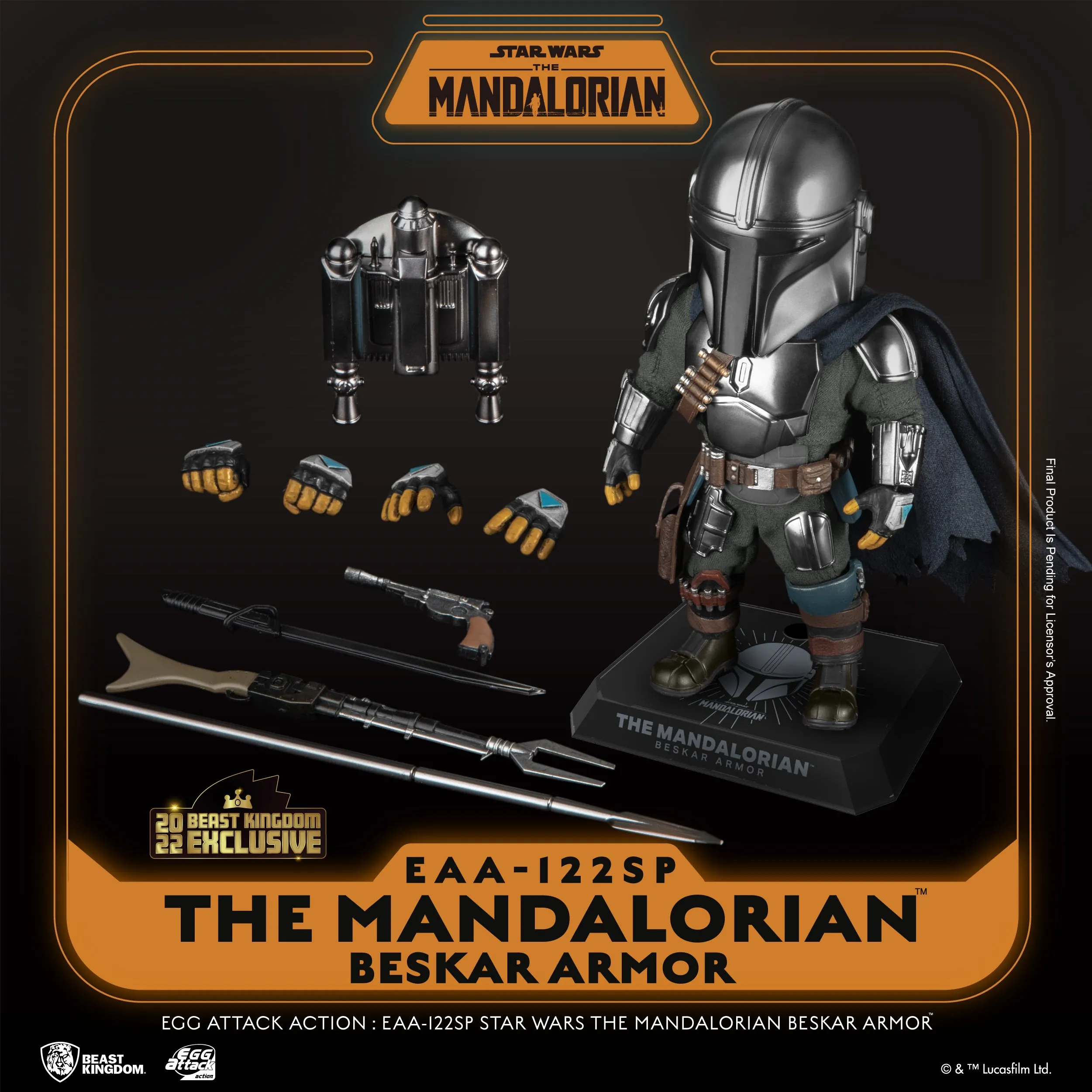 Beast Kingdom EAA-122SP STAR WARS The Mandalorain Beskar Armor Egg Attack Action Figure