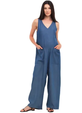 Bianca Maternity Jumpsuit - Medium Denim