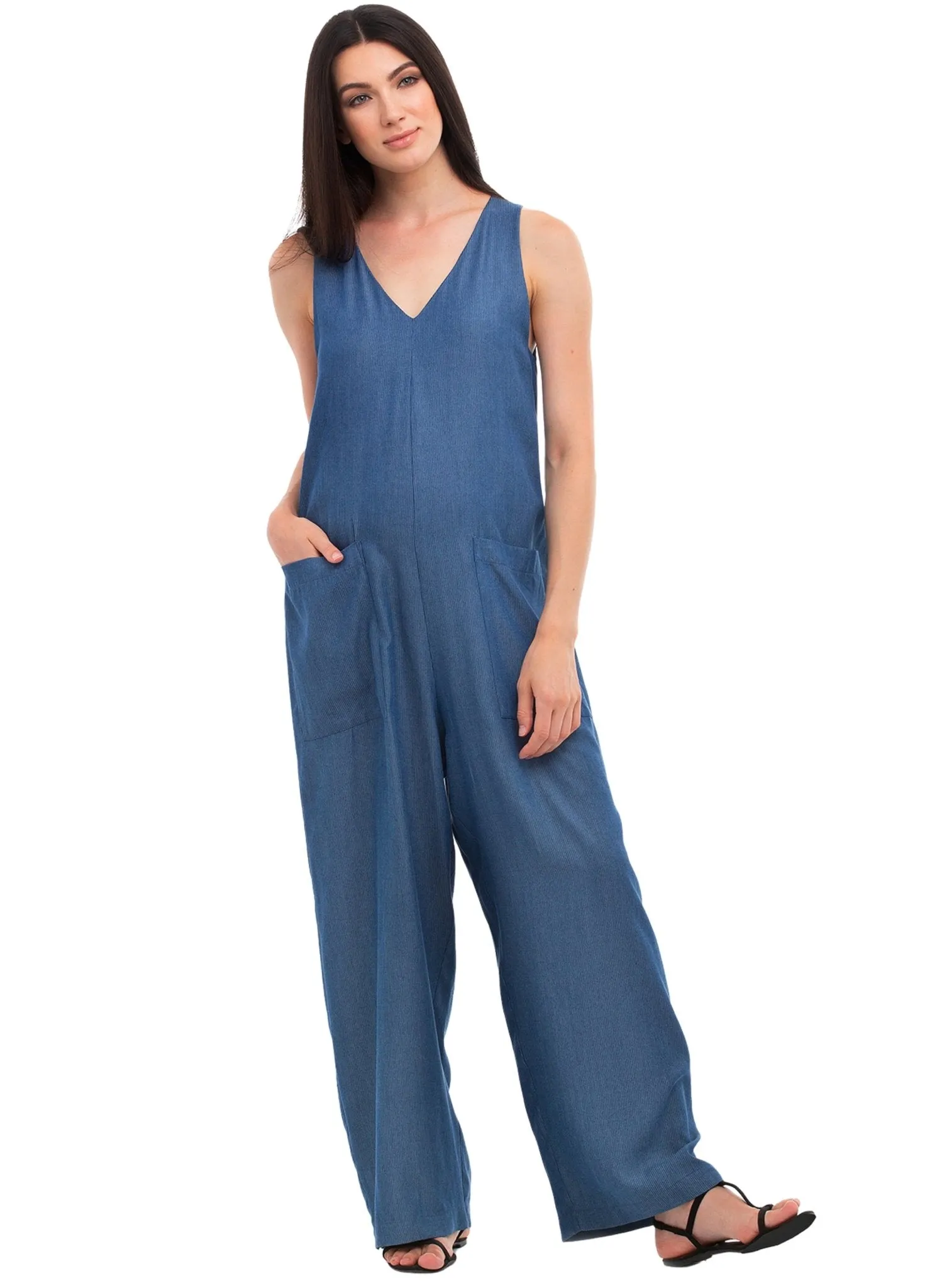 Bianca Maternity Jumpsuit - Medium Denim