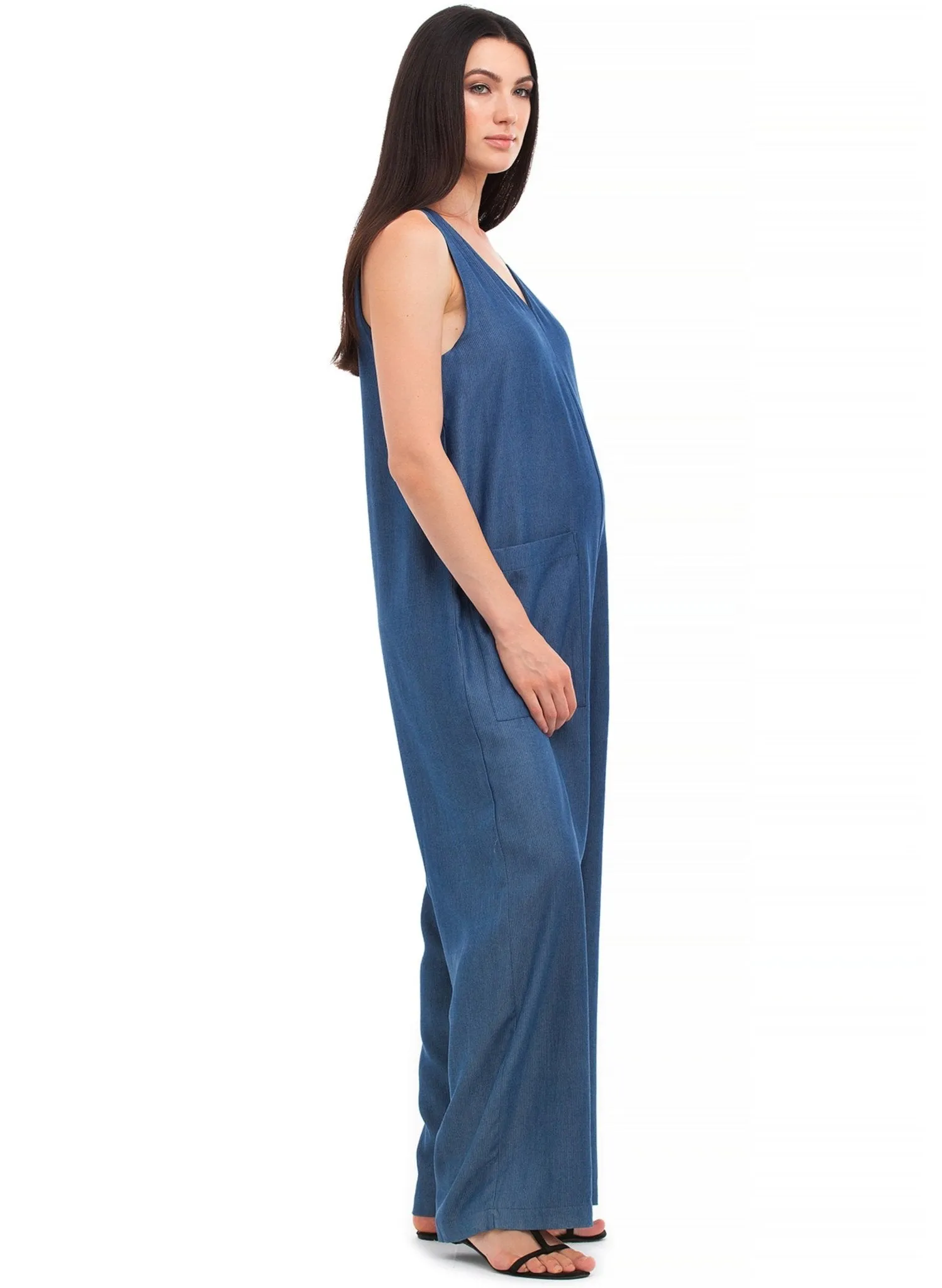 Bianca Maternity Jumpsuit - Medium Denim