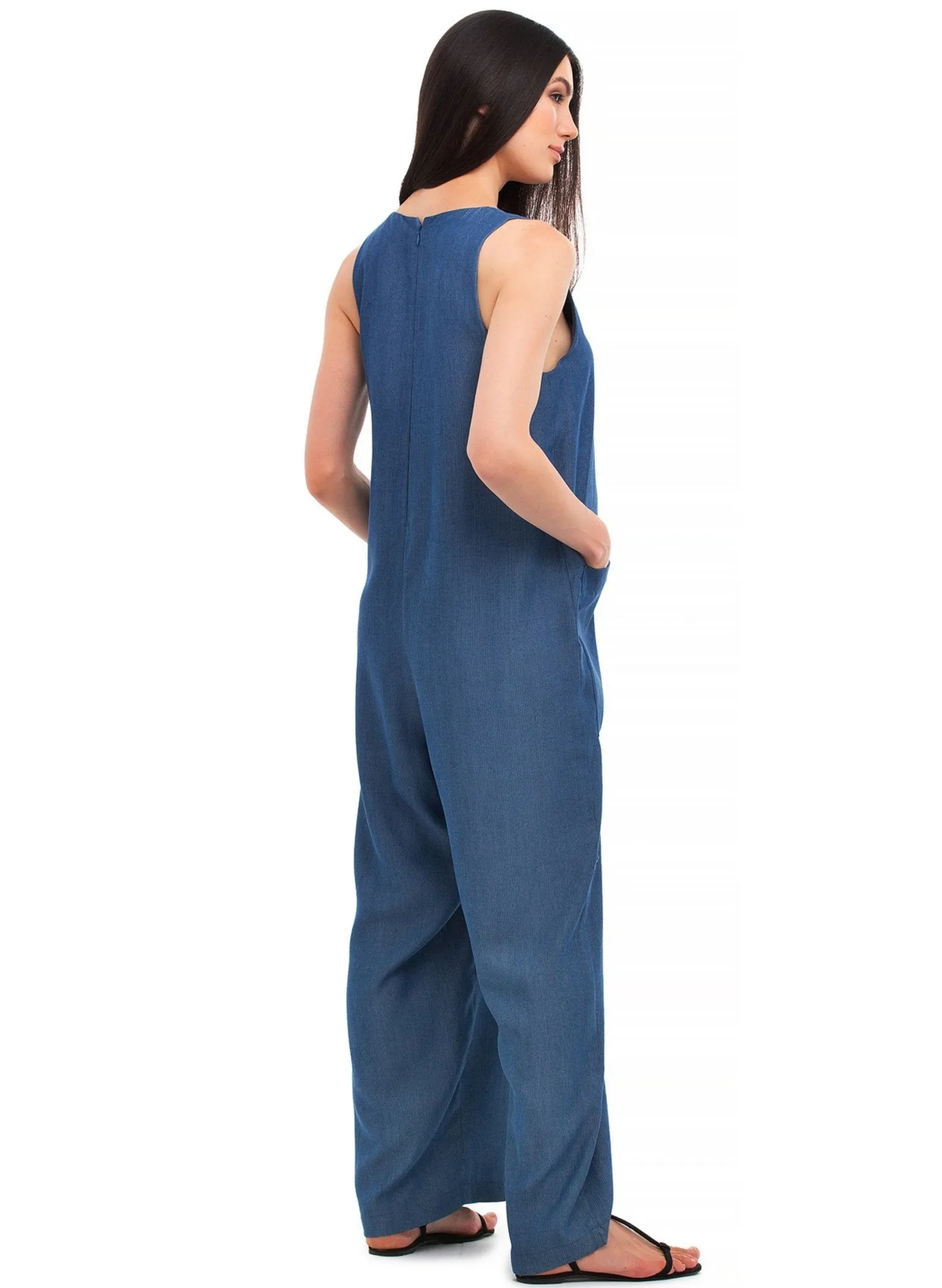 Bianca Maternity Jumpsuit - Medium Denim