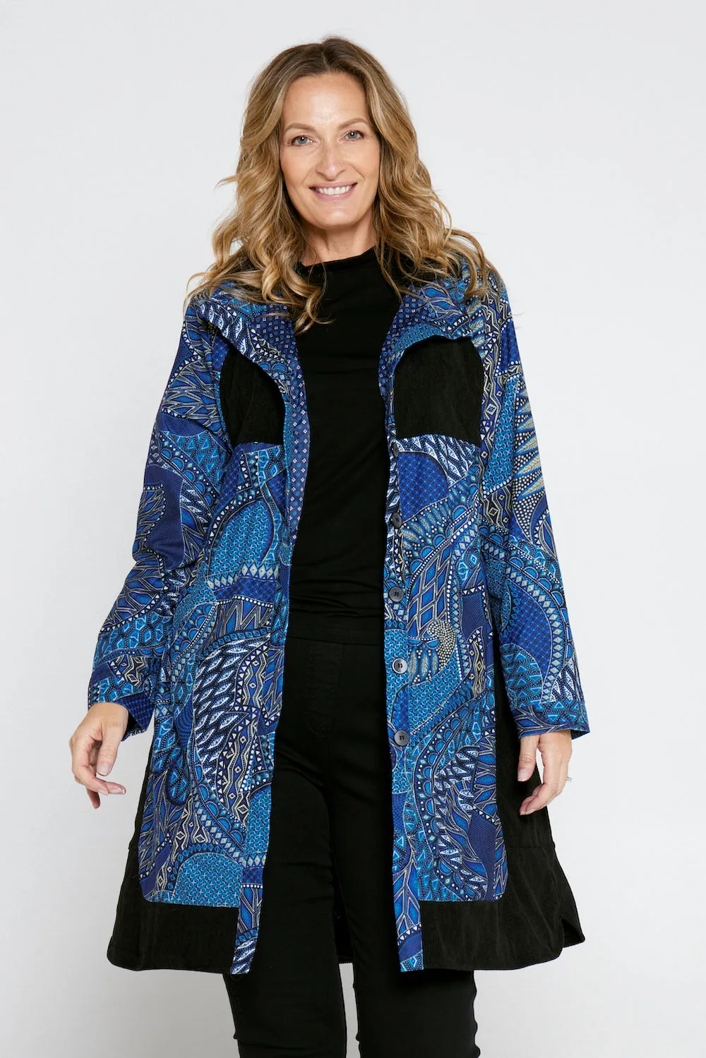 Bicheno Corduroy Coat - Lapis Lazuli