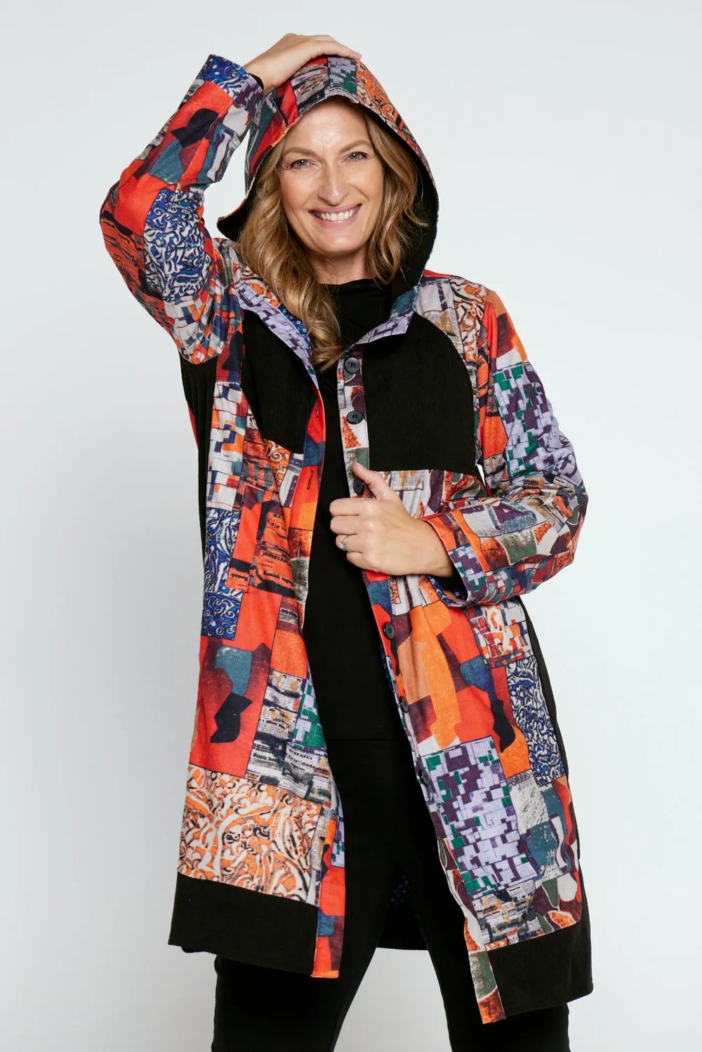 Bicheno Corduroy Coat - Retro Patchwork