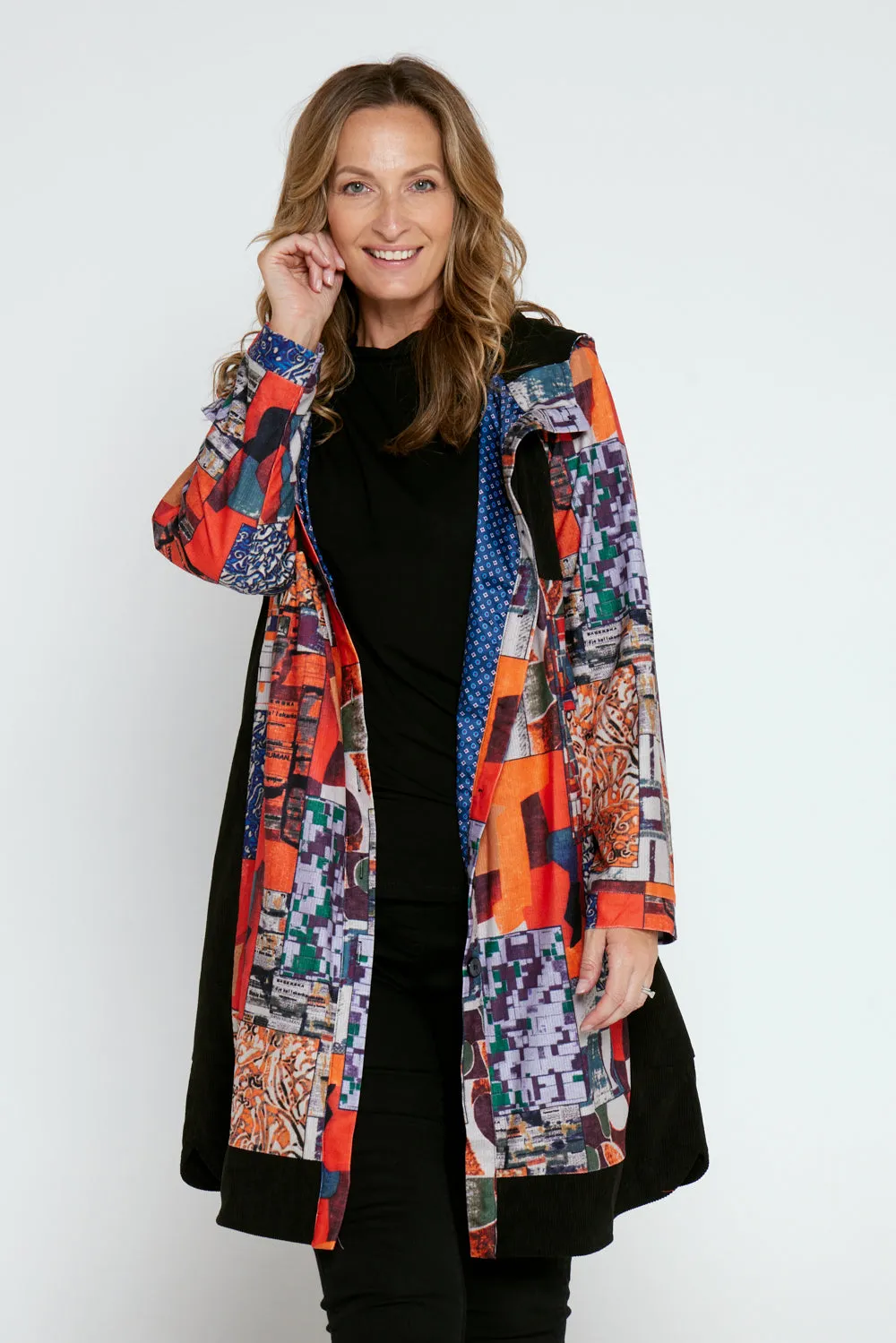 Bicheno Corduroy Coat - Retro Patchwork