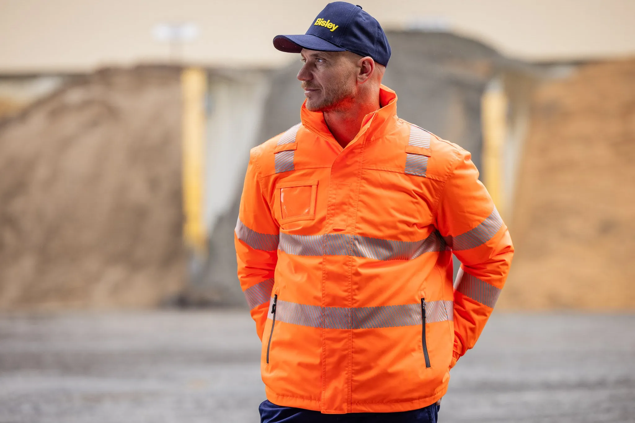 BJ6842T Bisley Taped Hi Vis Heated Jacket With Hood