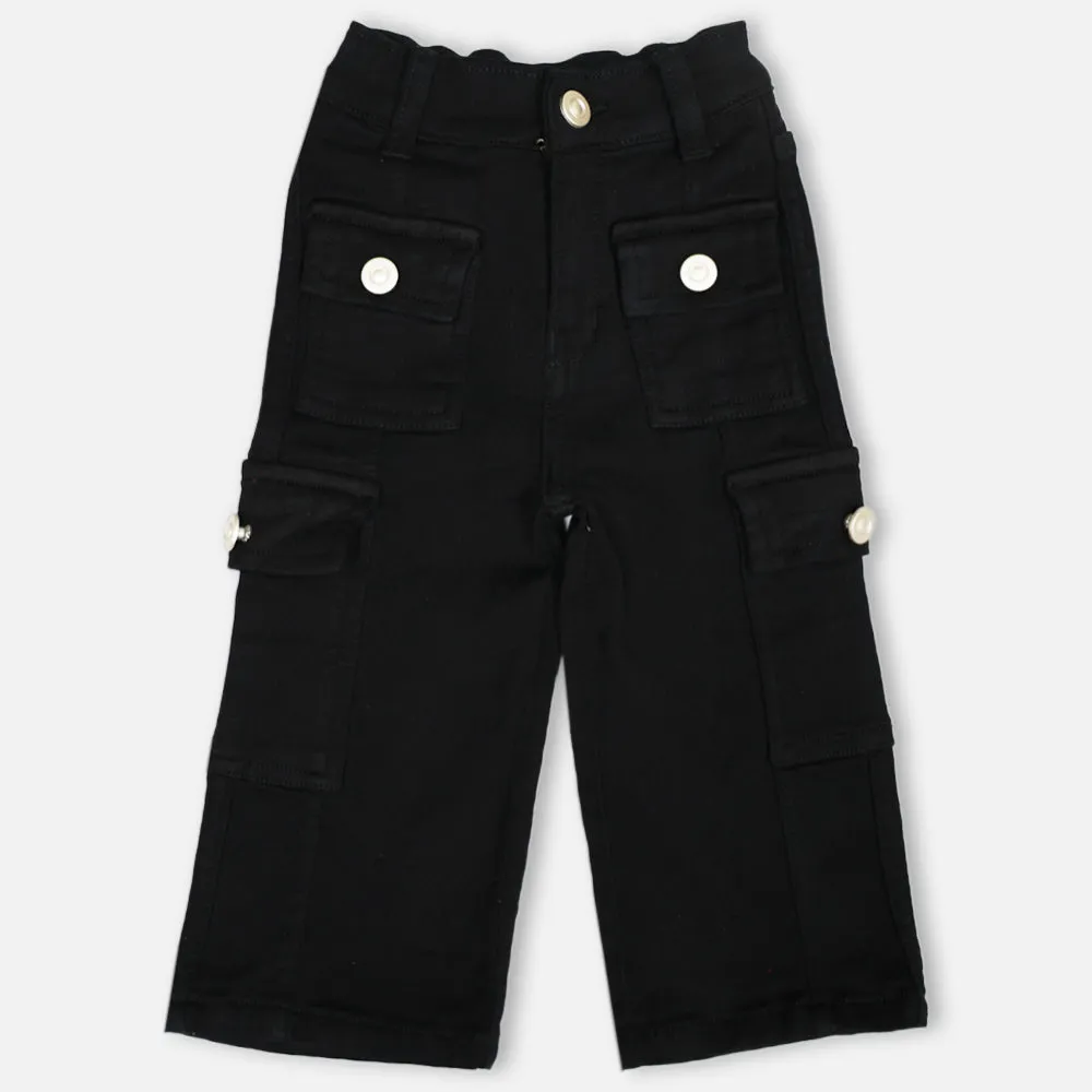 Black & White Cargo Denim Pants