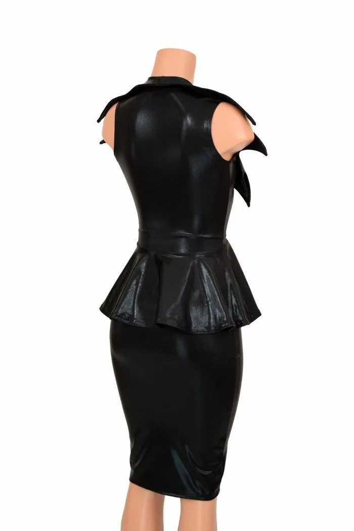 Black Mystique Peplum & Skirt Set