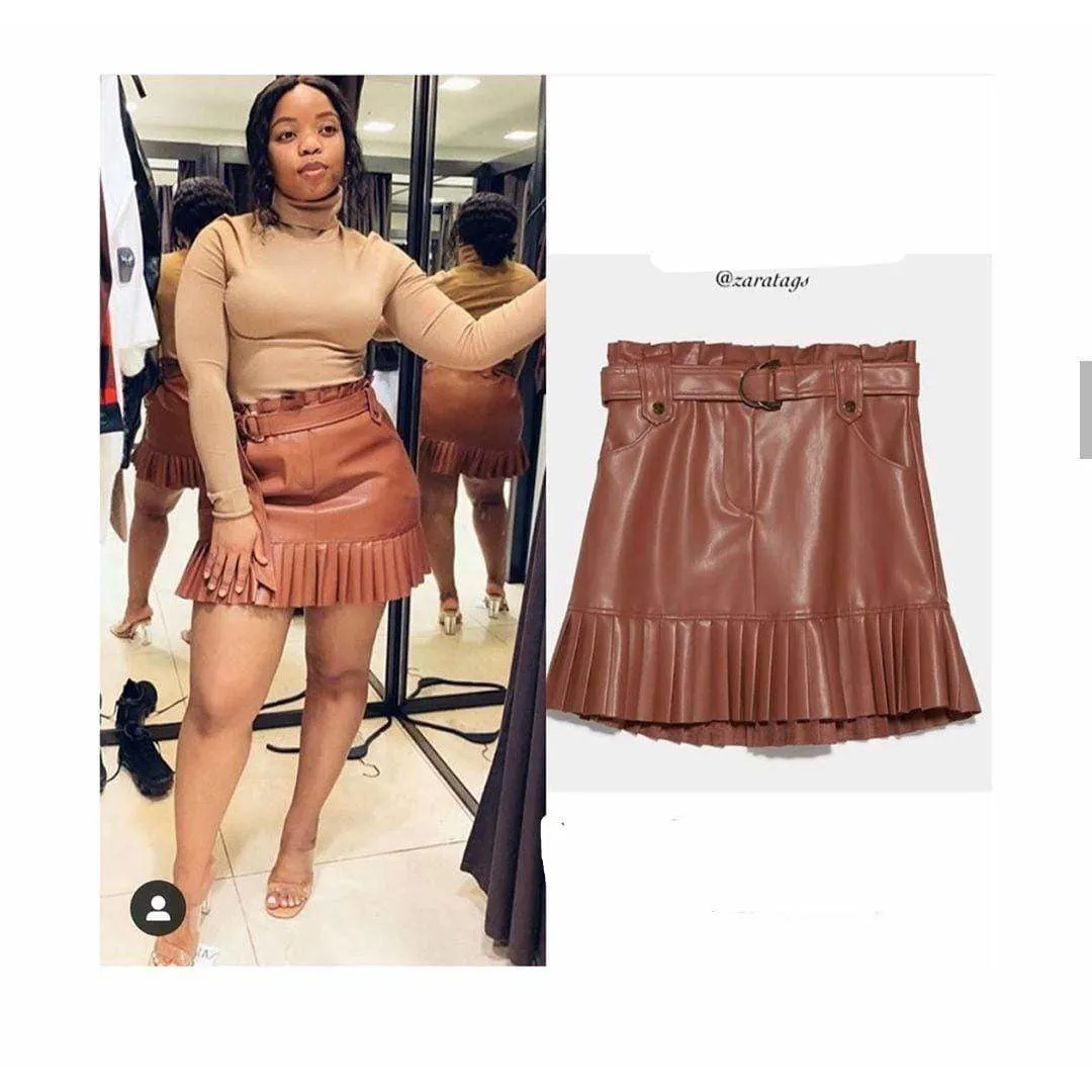 Bottom Pleated Mini Skirt