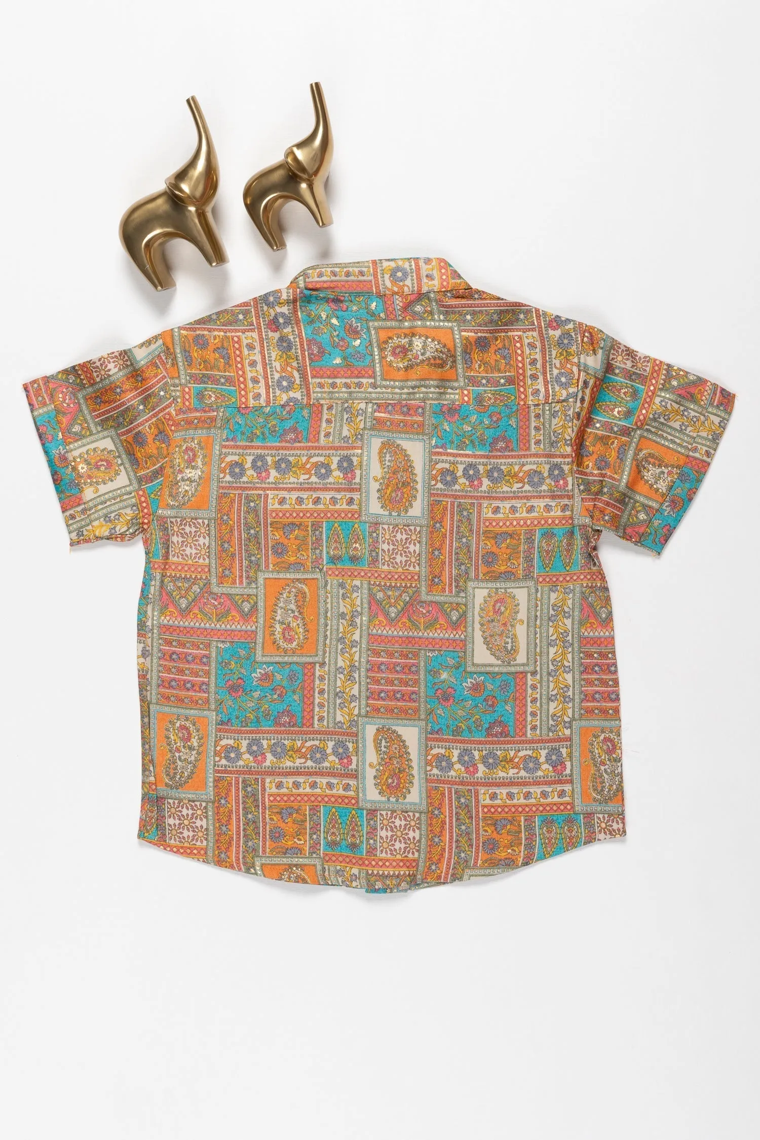 Boys Eclectic Print Pure Cotton Shirt