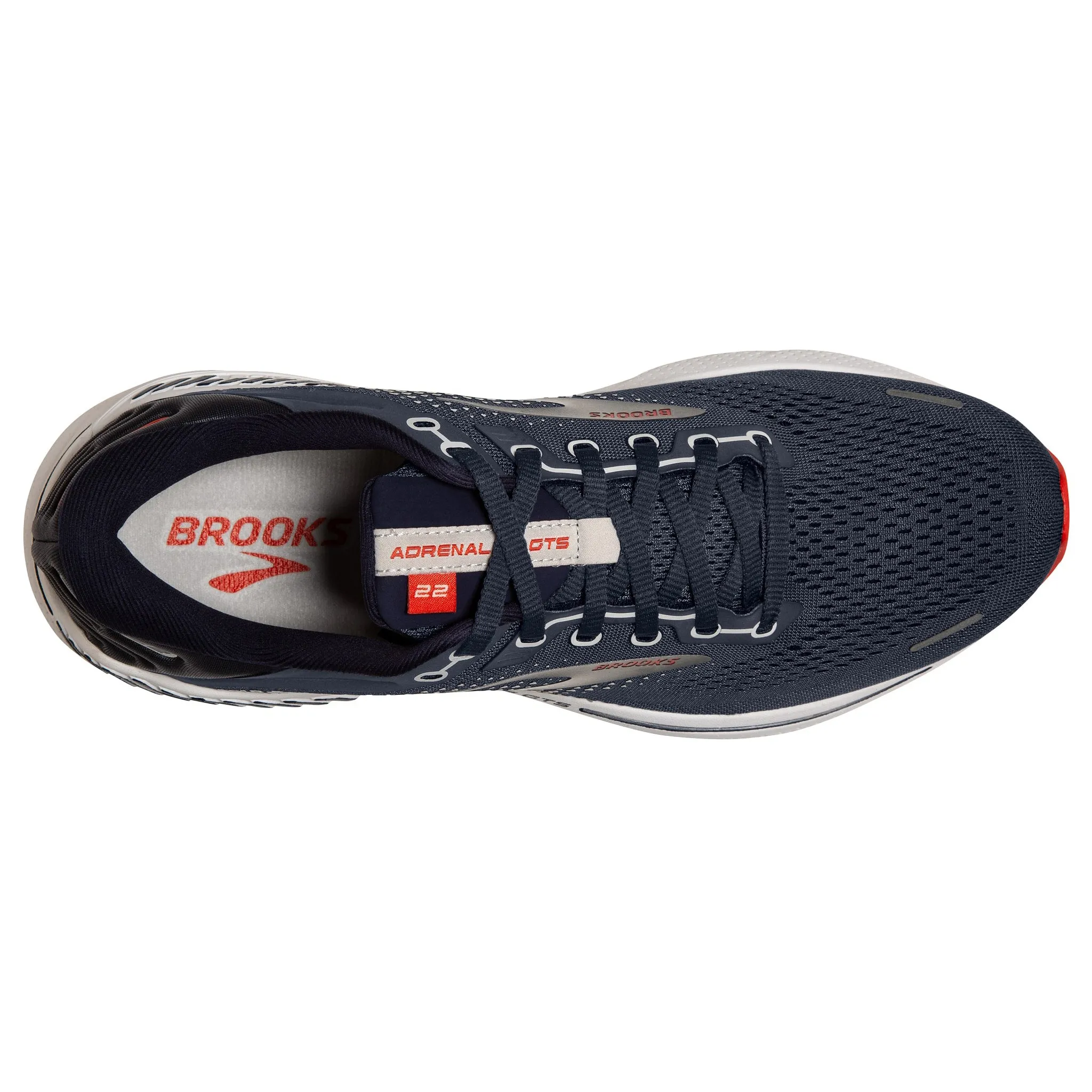 Brooks Men's 110366 435 Adrenaline GTS 22 Peacoat/India Ink/Grenadine Cushion Support Running  Shoes