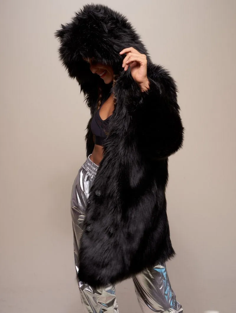 Classic Women's Faux Fur Coat | Black Wolf