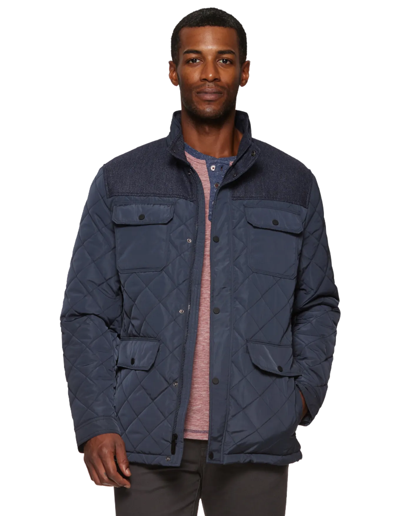 COLBY MIXED MEDIA QUILTED JACKET