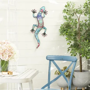 Copy of Metal Art - Multi Colored Metal Eclectic Lizard Wall Decor - 18" x 3" x 33"