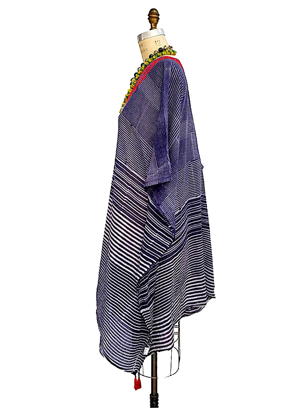 Cotton Caftan Navy Stripe