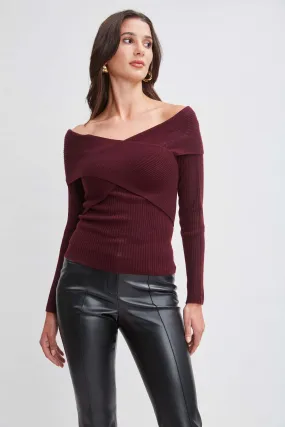 Cross Shoulder Cashmere Merino Sweater