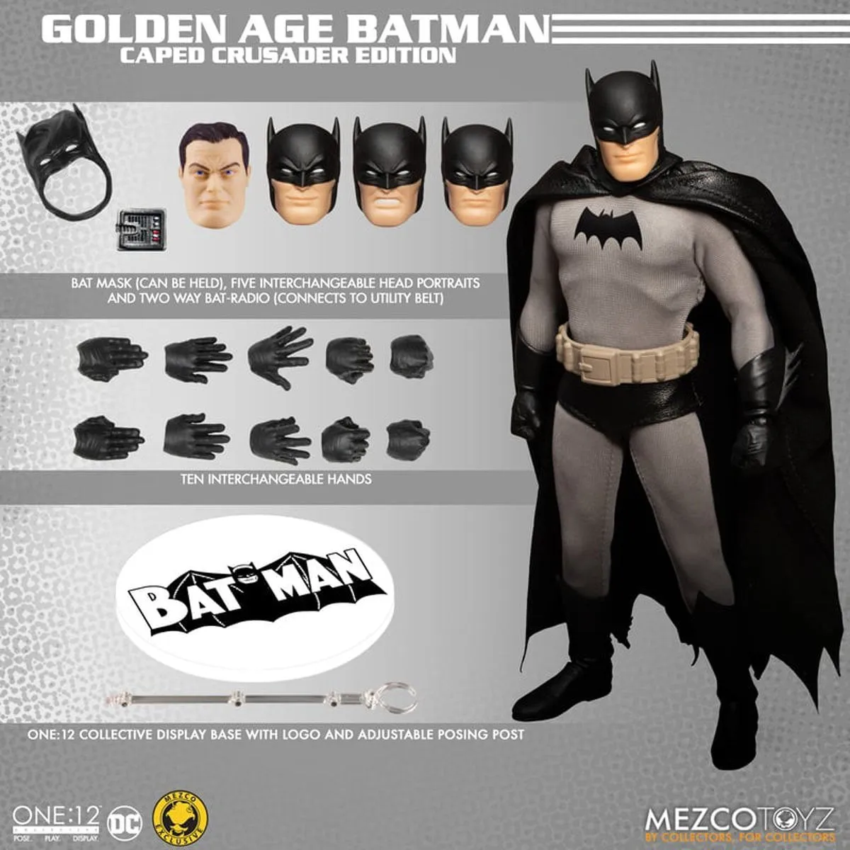 DC Comics Mezco One:12 Collective Batman: Caped Crusader (Golden Age Edition)