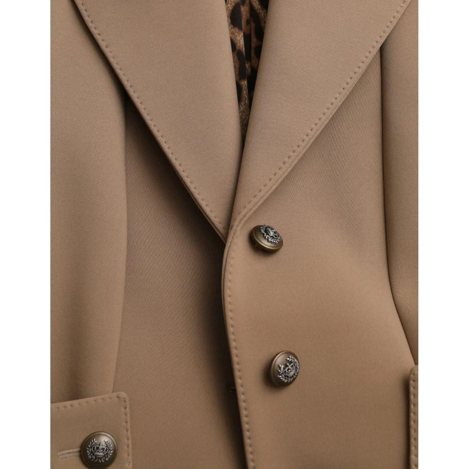 Dolce & Gabbana Brown Button Down Long Trench Coat Jacket