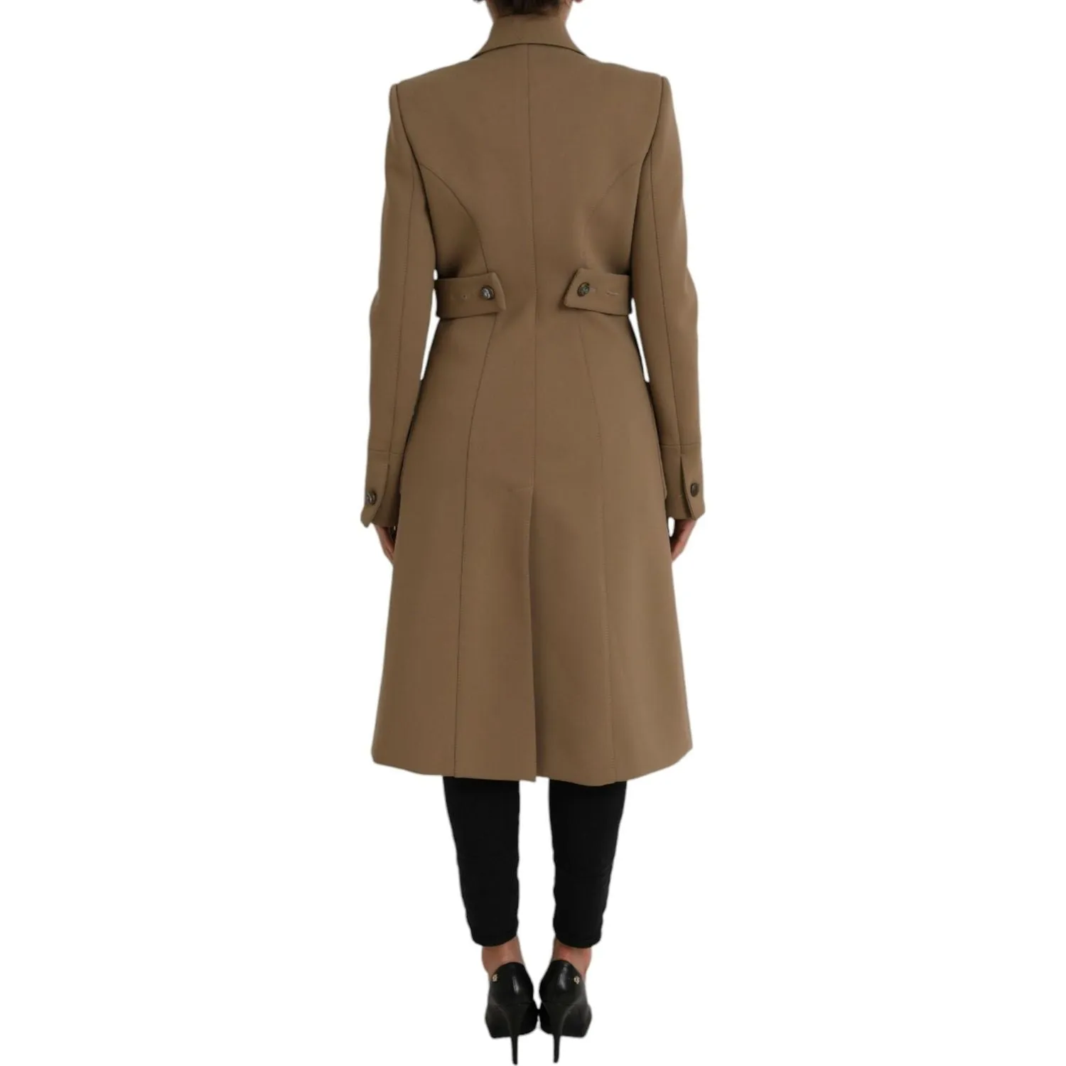 Dolce & Gabbana Brown Button Down Long Trench Coat Jacket