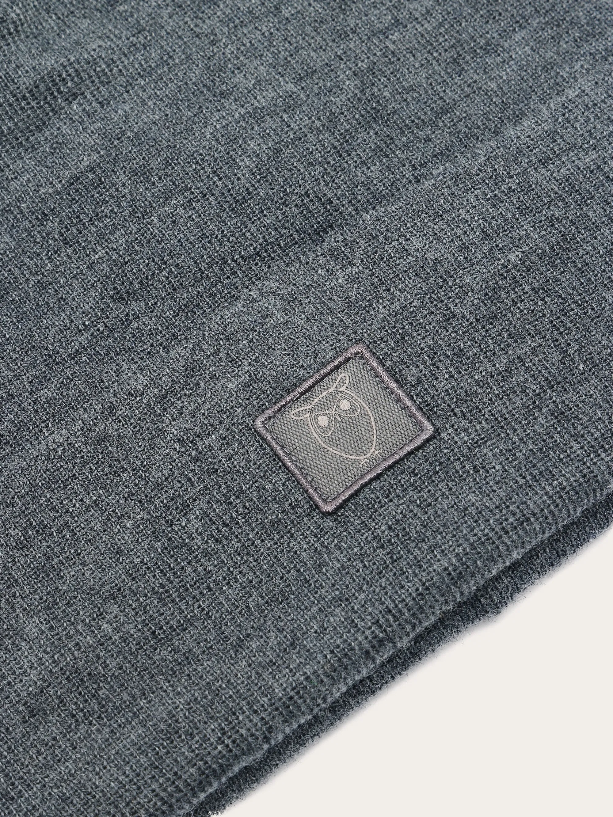 Double layer wool beanie - Dark Grey Melange