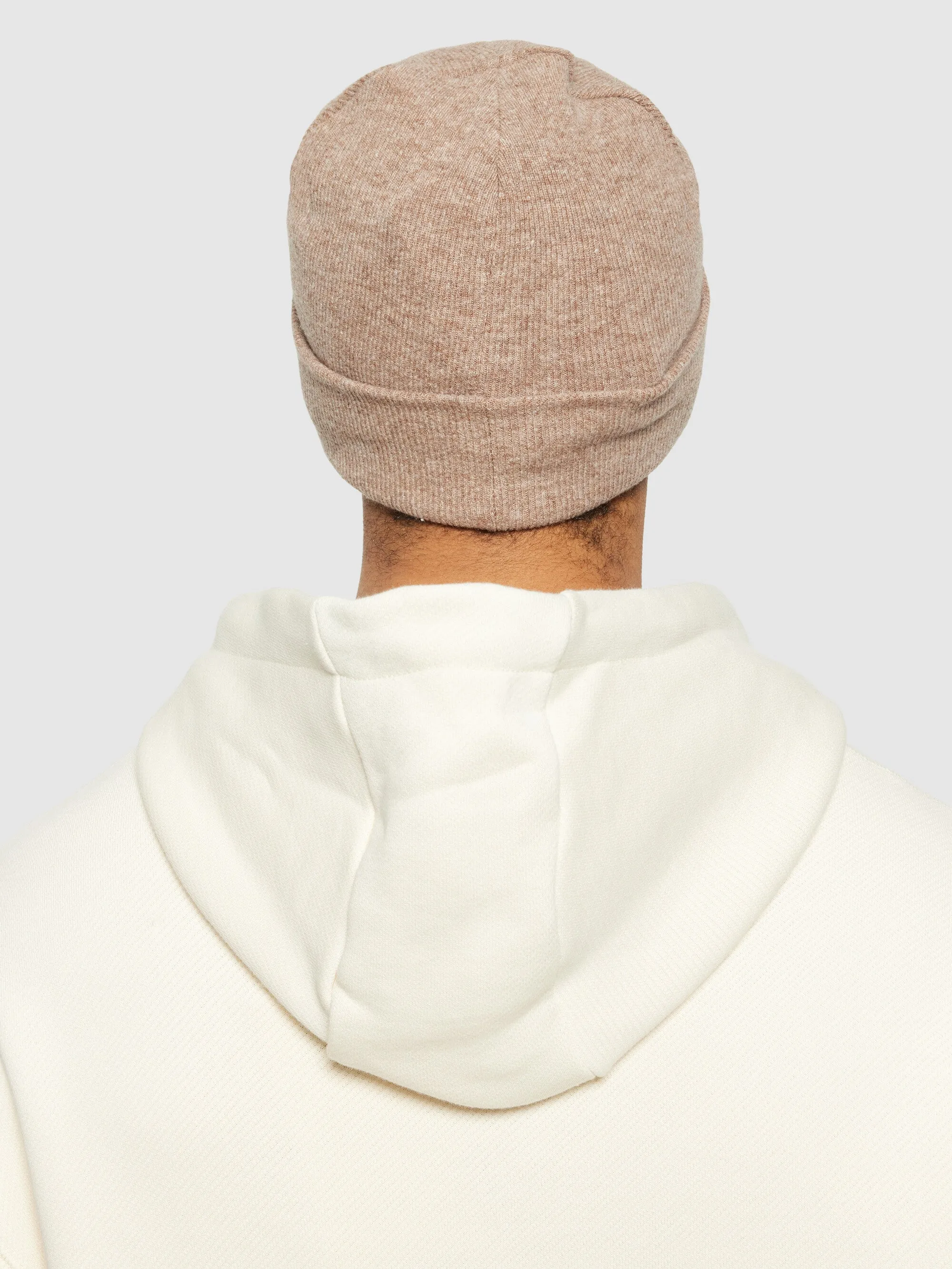 Double layer wool beanie - Kelp melange