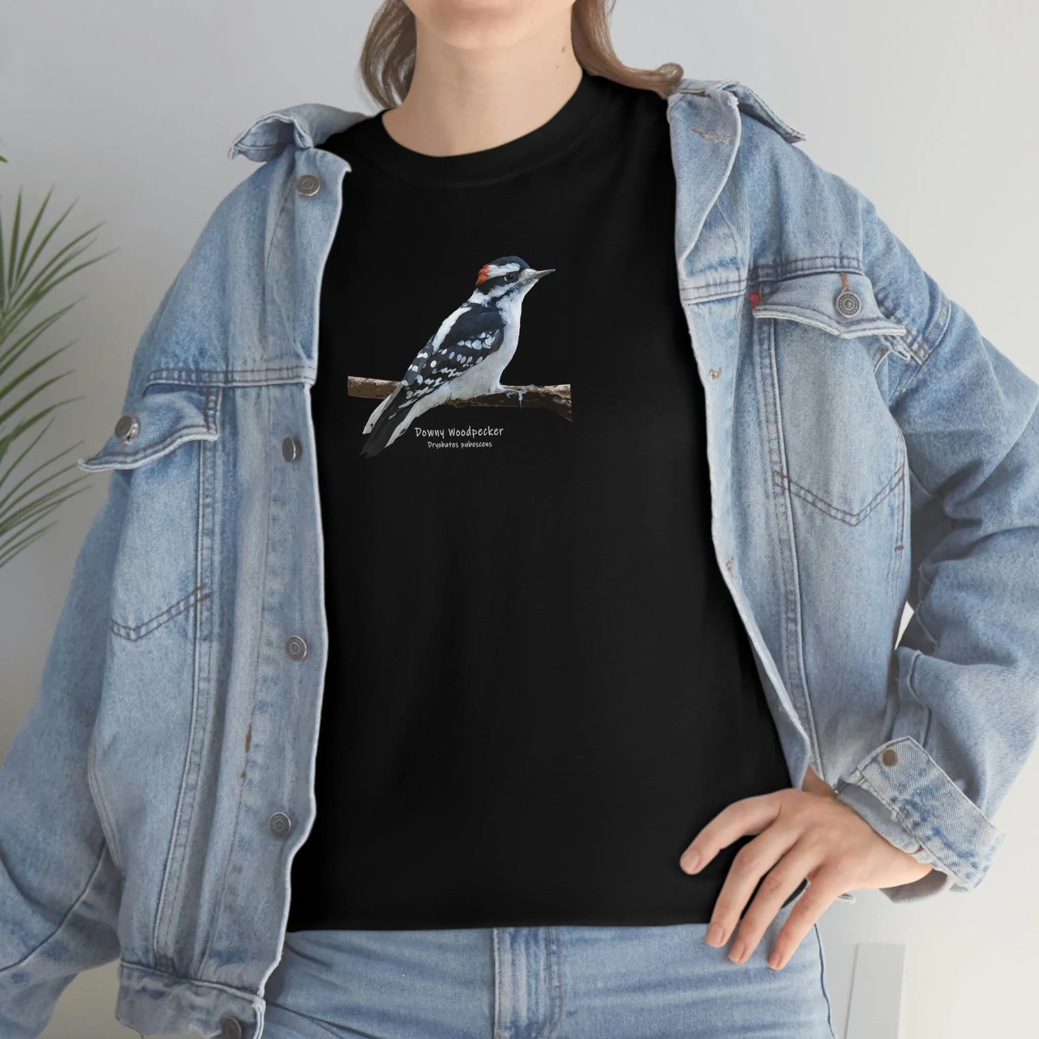 Downey Woodpecker (PS Dry Brush) Heavy Cotton Tee, Birds, Birding, Birder, Bird Watching, Bird Watcher, Birdwatcher Gifts,