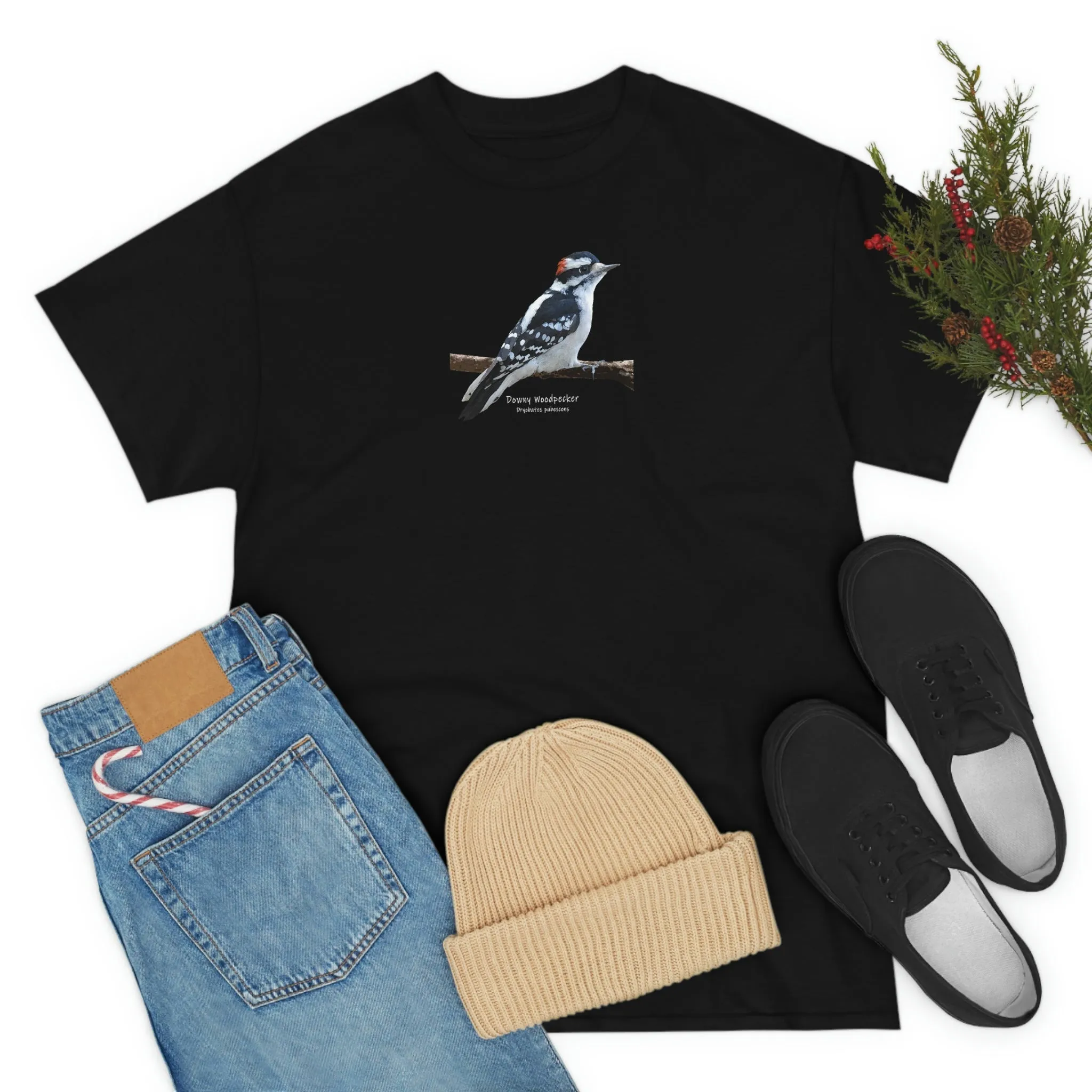 Downey Woodpecker (PS Dry Brush) Heavy Cotton Tee, Birds, Birding, Birder, Bird Watching, Bird Watcher, Birdwatcher Gifts,