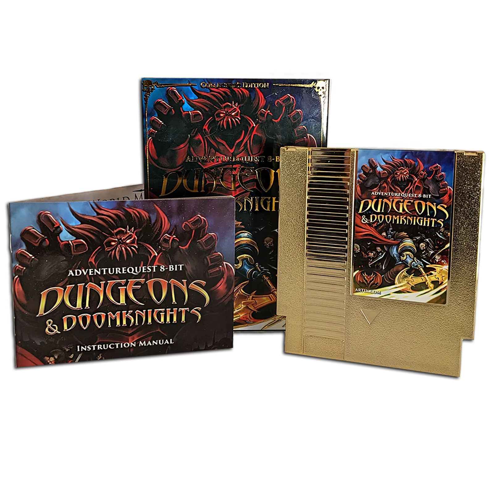 Dungeons & Doomknights Golden NES Cartridge - Collector's Edition