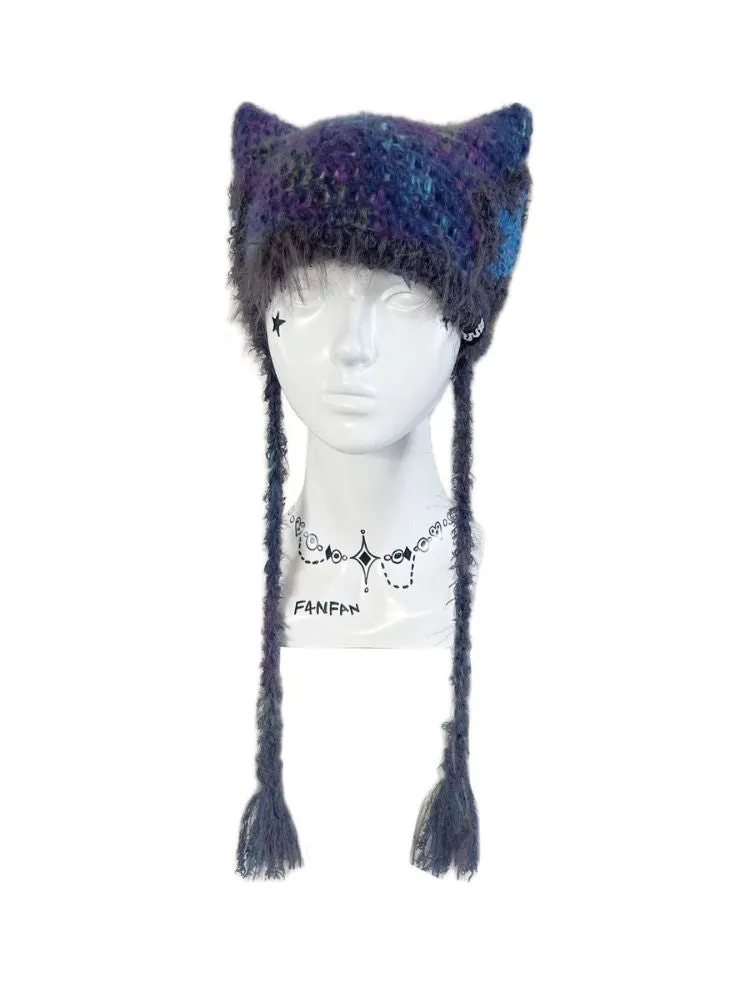 F4NFAN Handmade Adorable Cat Ear Star Beanie