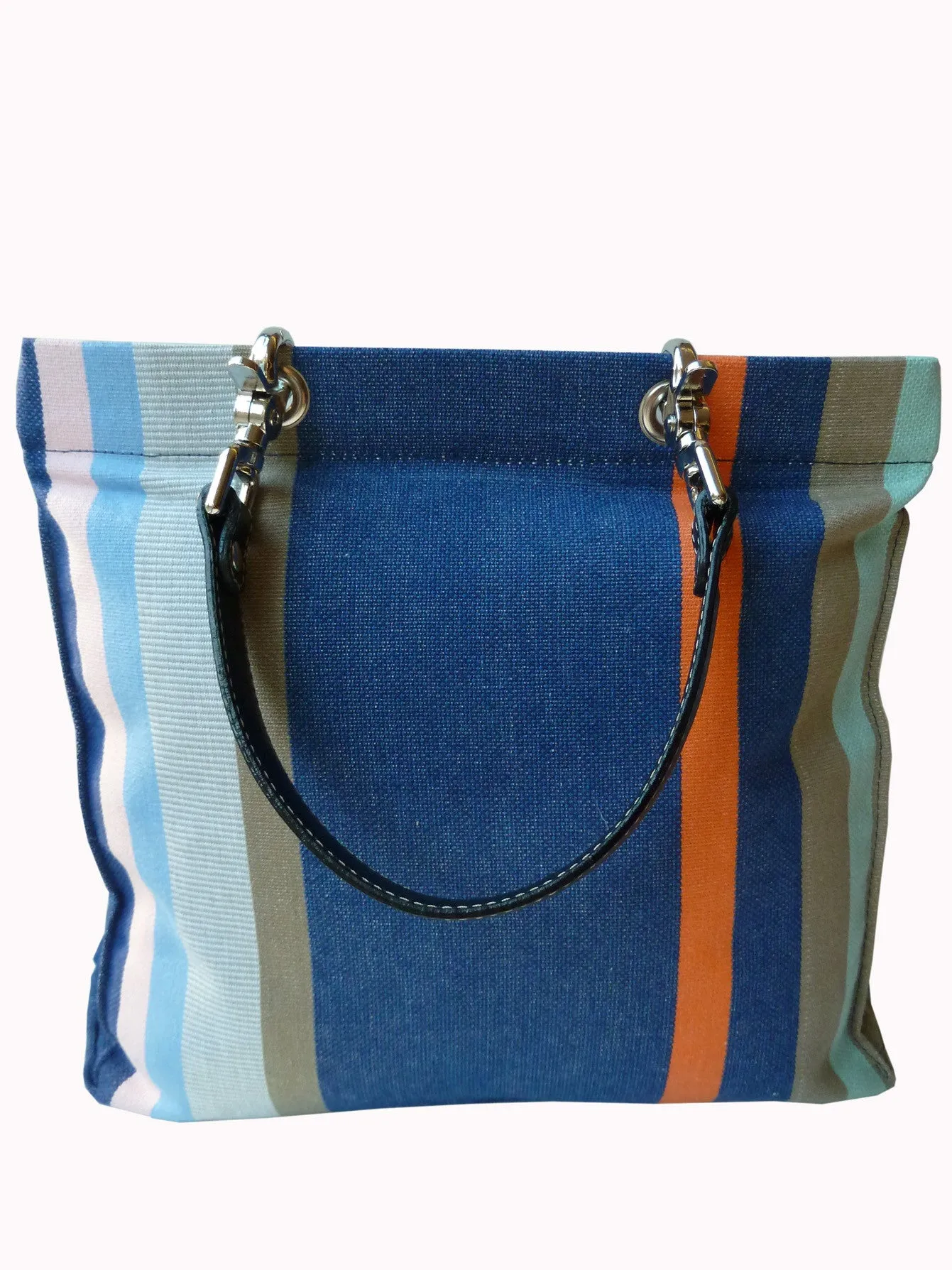 French Cotton Stripe Bags Blue White Color Block