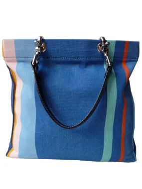 French Cotton Stripe Bags Denim Orange Color Block